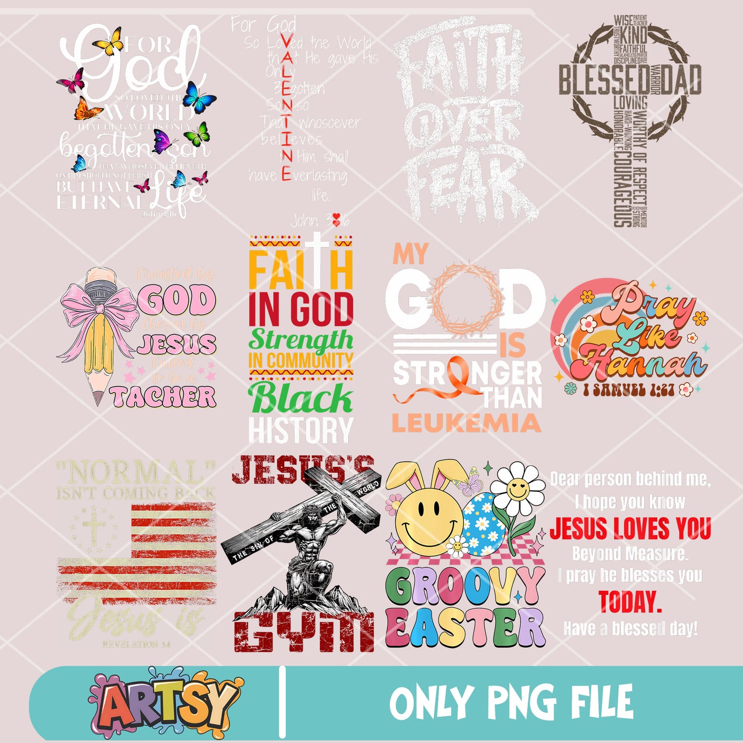 Risen john god png bundle, faith rise png, jesus faith png