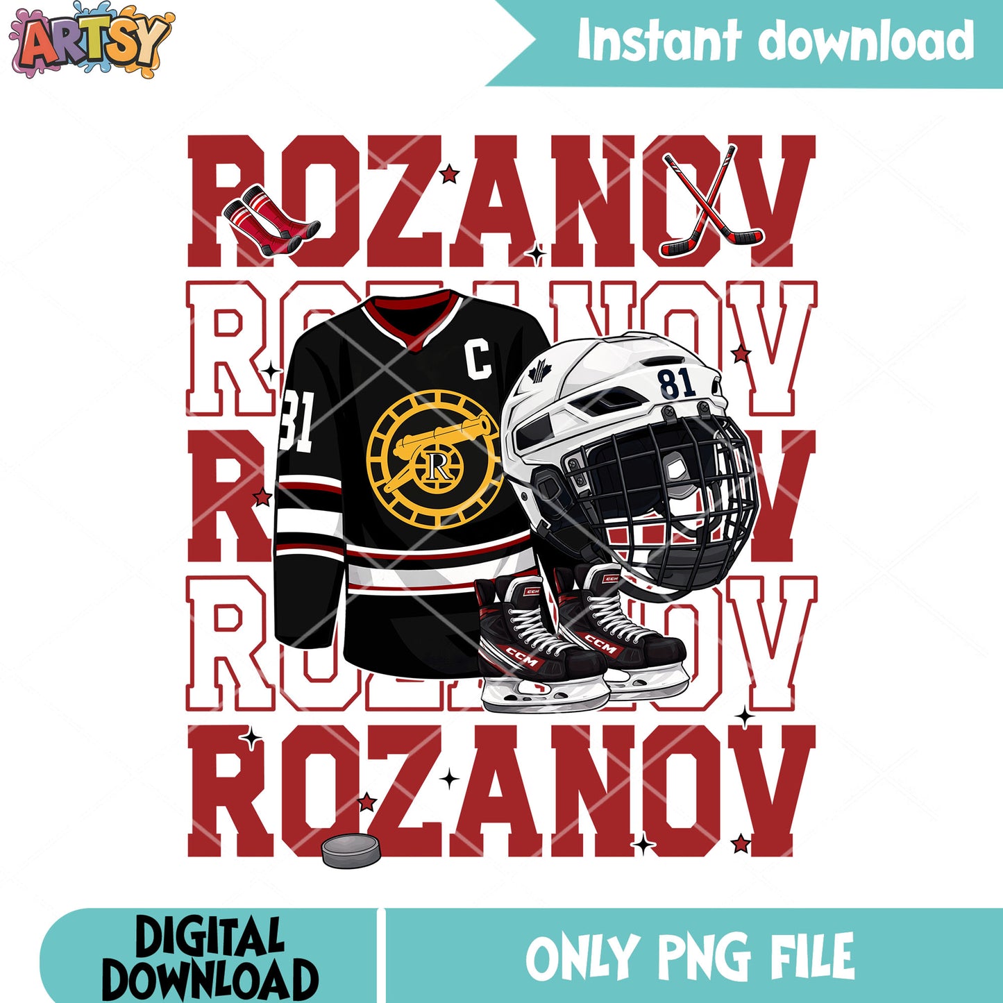 Rozanov stuff hockey png, hockey sweater png, ilya rozanov png