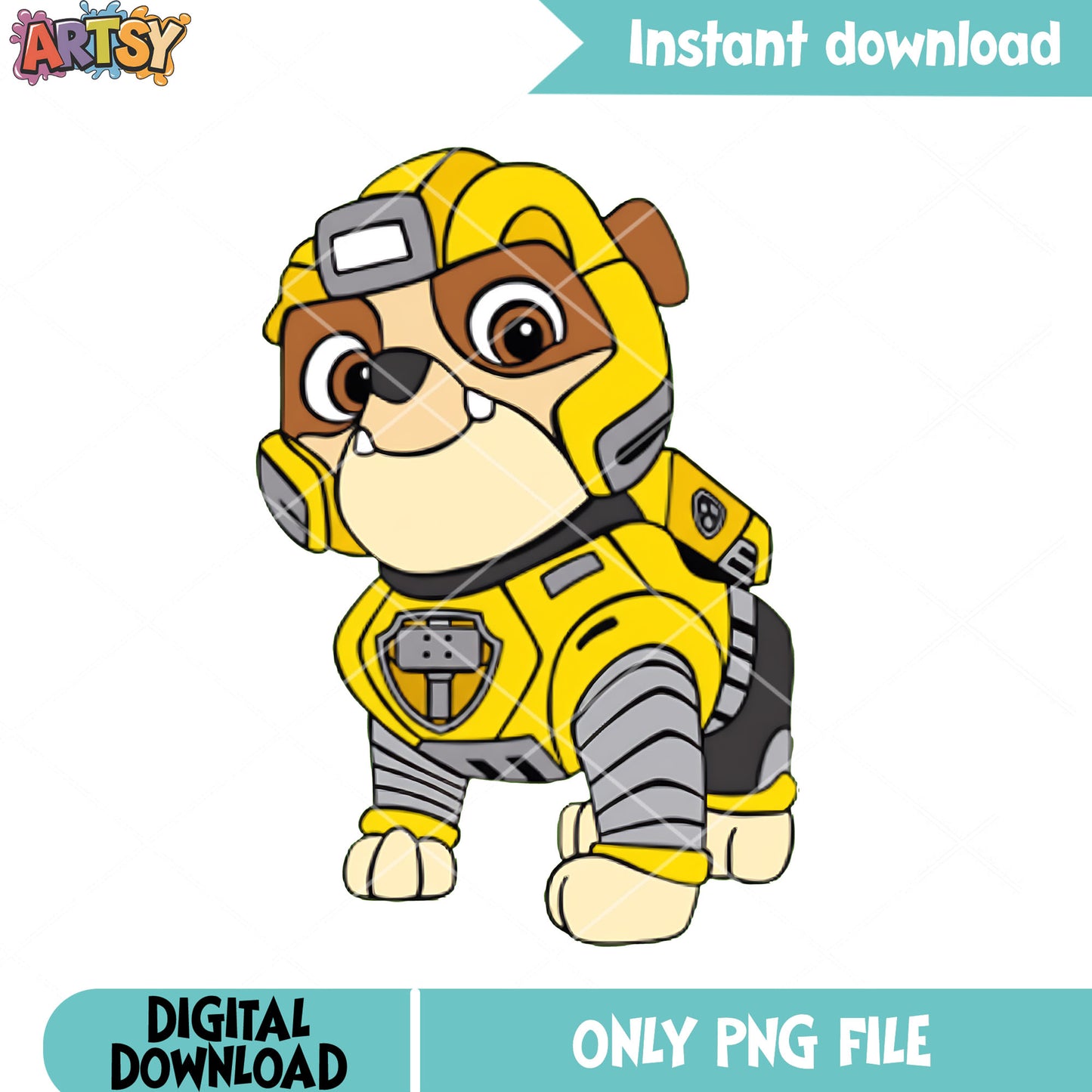 Rubble the dog png, paw patrol png, french bull dog png