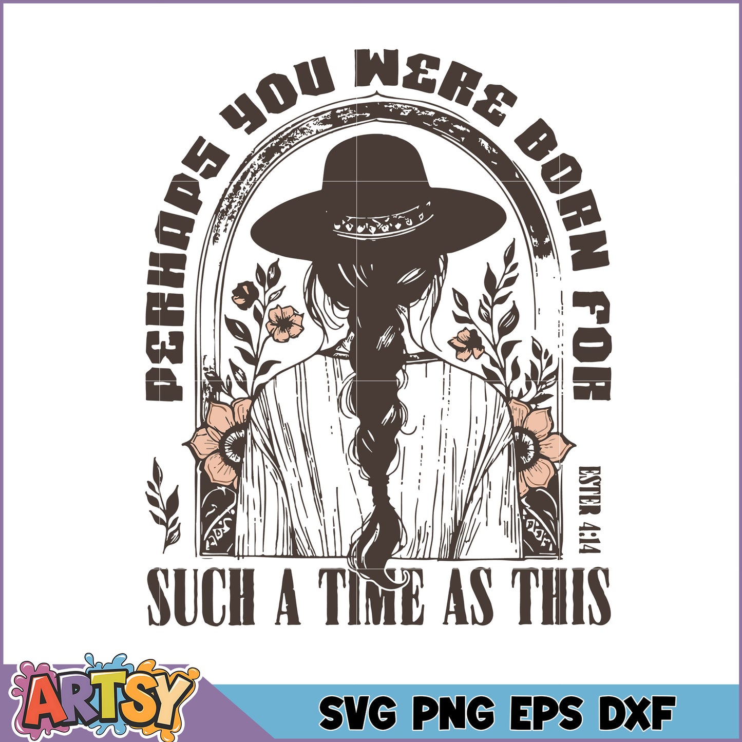 SVG Woman Hat Floral Design Esther 414