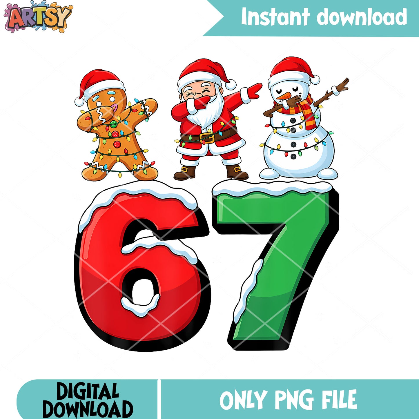 Santa 6 7 Funny Christmas Kids T-Shirt png, snowman png, christmas png