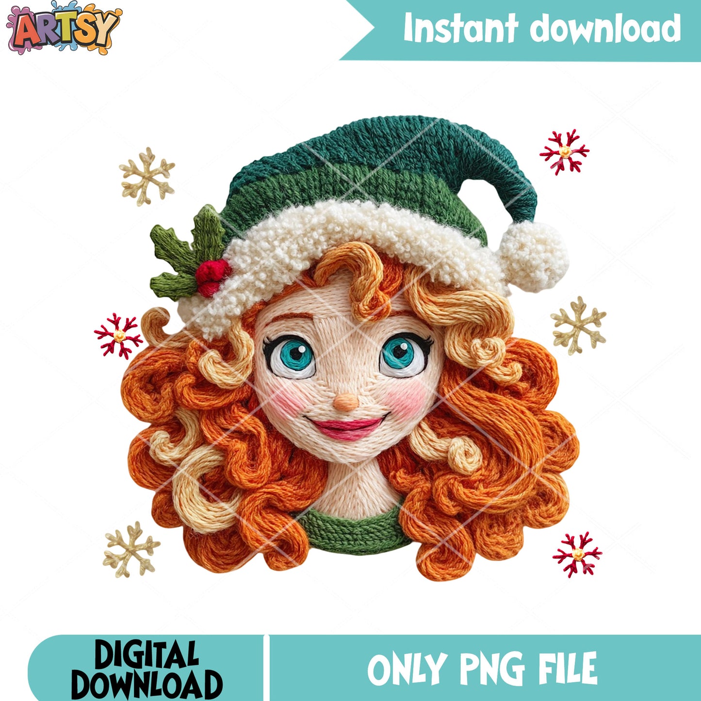 Santa costume brave princess png, Merida princess png, christmas png
