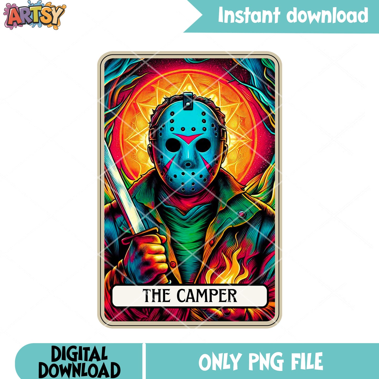 Serial killer Jason Voorhee png, mysterious eyes png, fire magic png