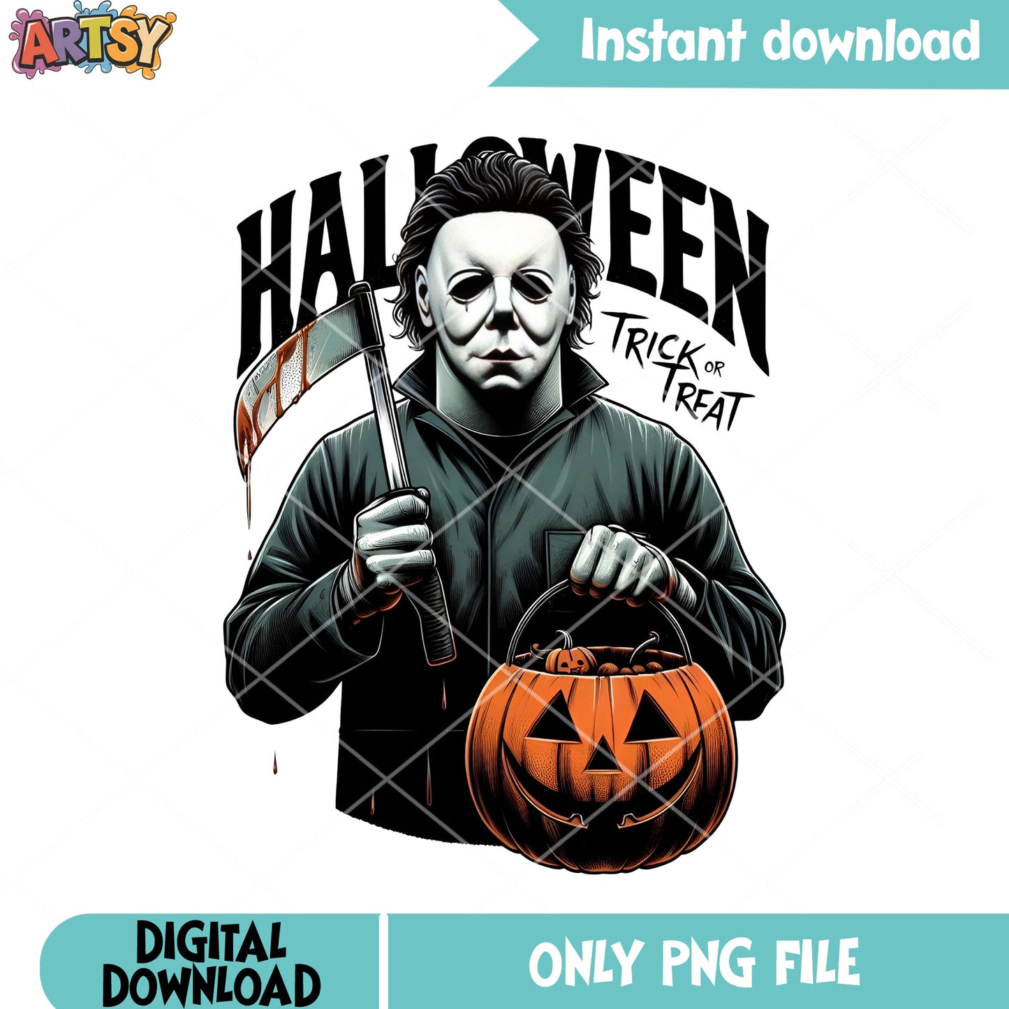 Serial killer Michael myers png, jack o lantern png, scary halloween png