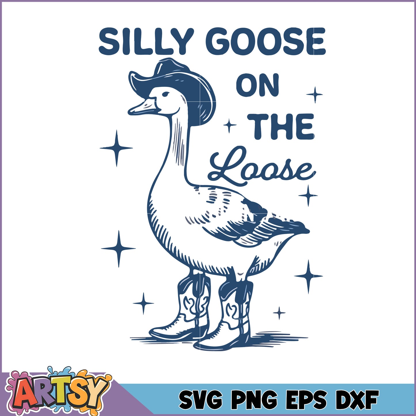 Silly Goose Cowboy SVG Cut File