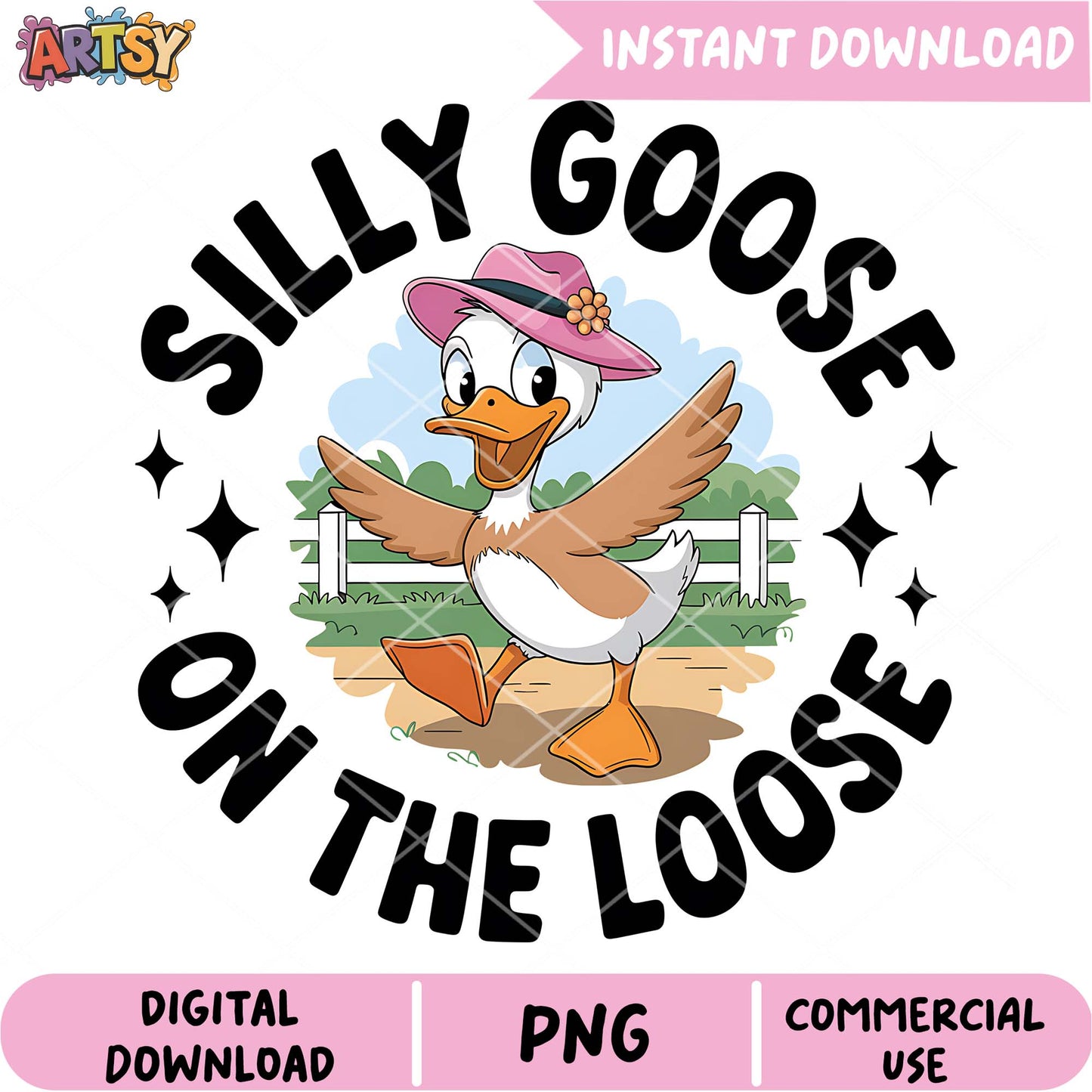 Silly Goose PNG Sublimation Design