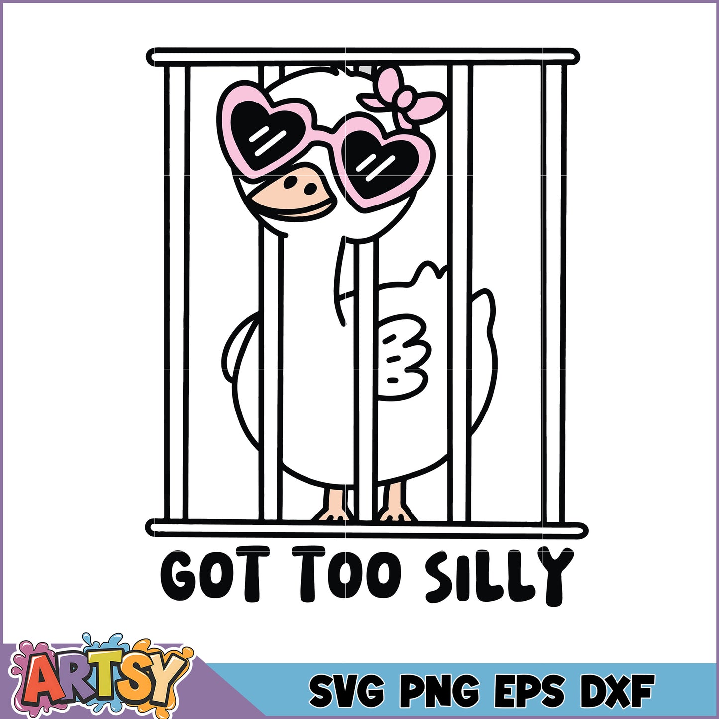 Silly Goose SVG Cut File PNG, EPS, DXF