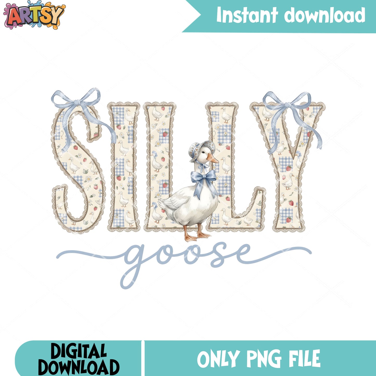 Silly goose design part png, lovely goose png, trendy gifts for girls png