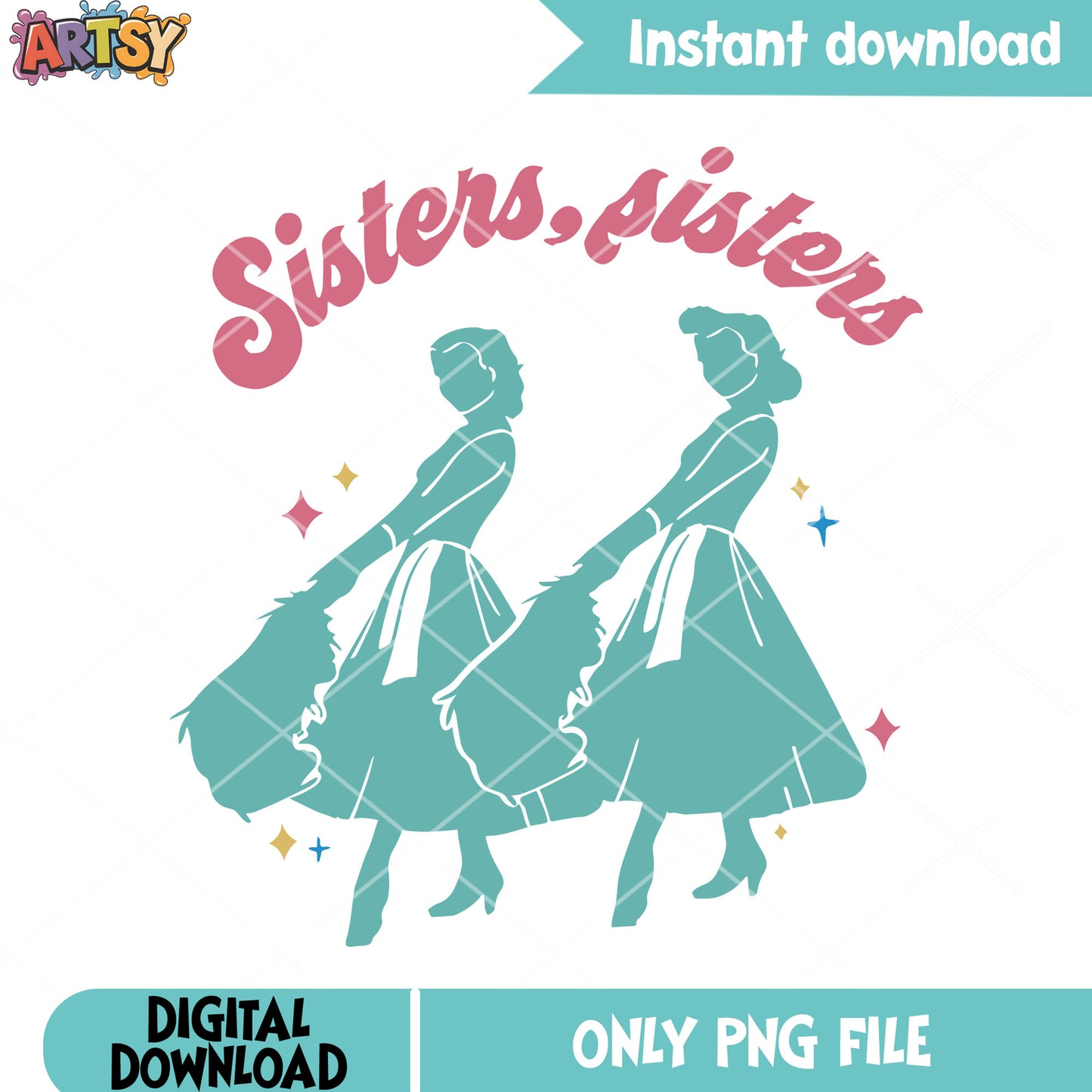 Sisters sisters christmas png, merry xmas png, xmas decorations png