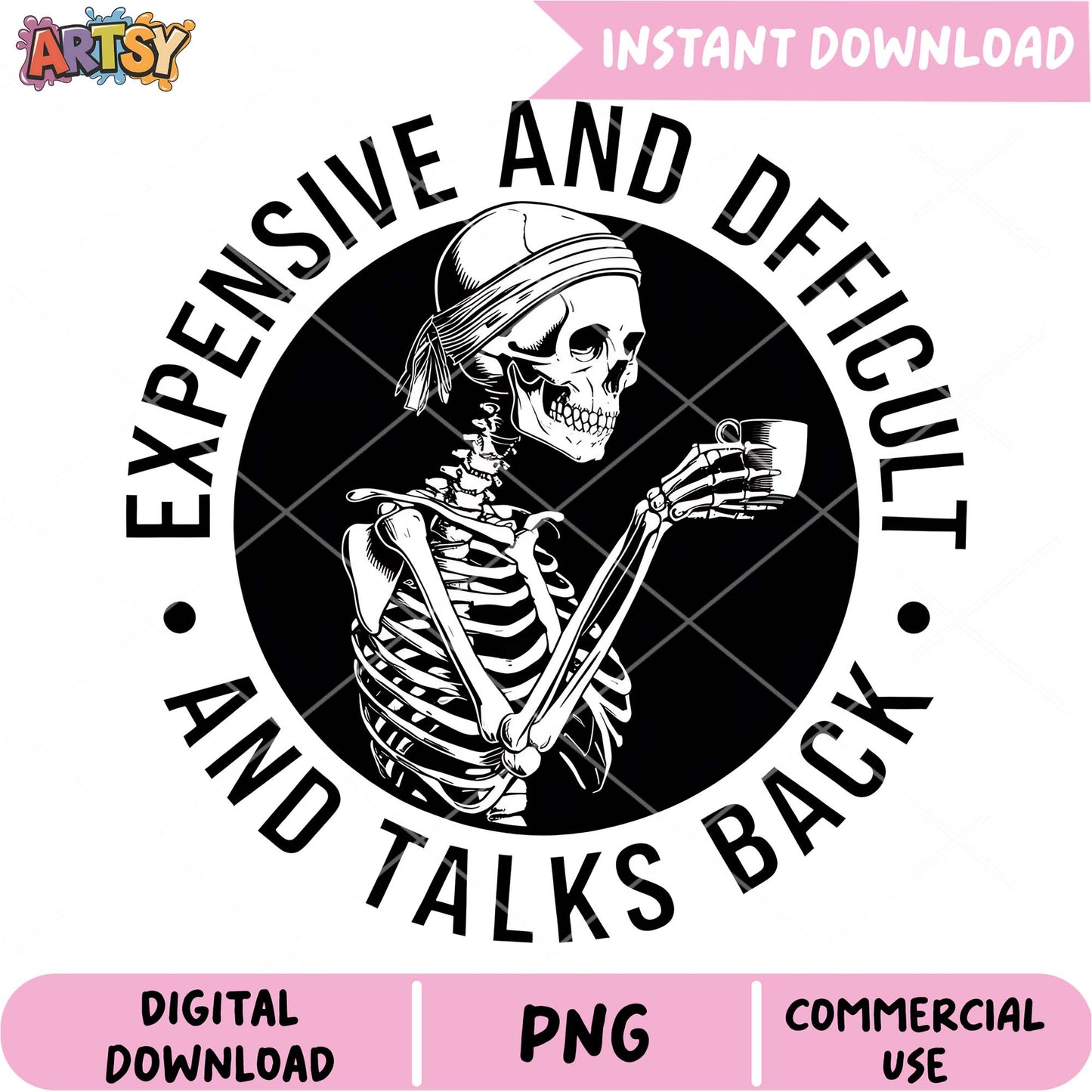 Skeleton Coffee PNG Expensive & Difficult