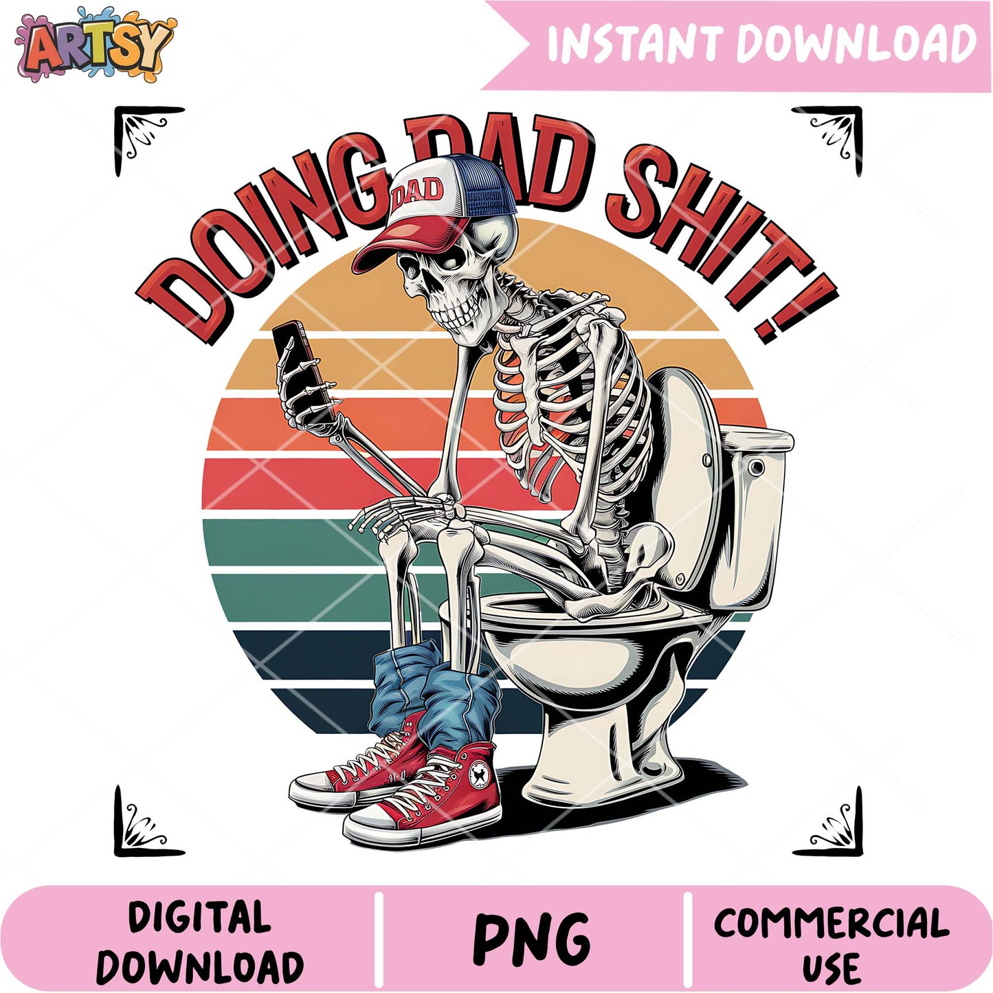 Skeleton Dad Doing Dad Shit PNG