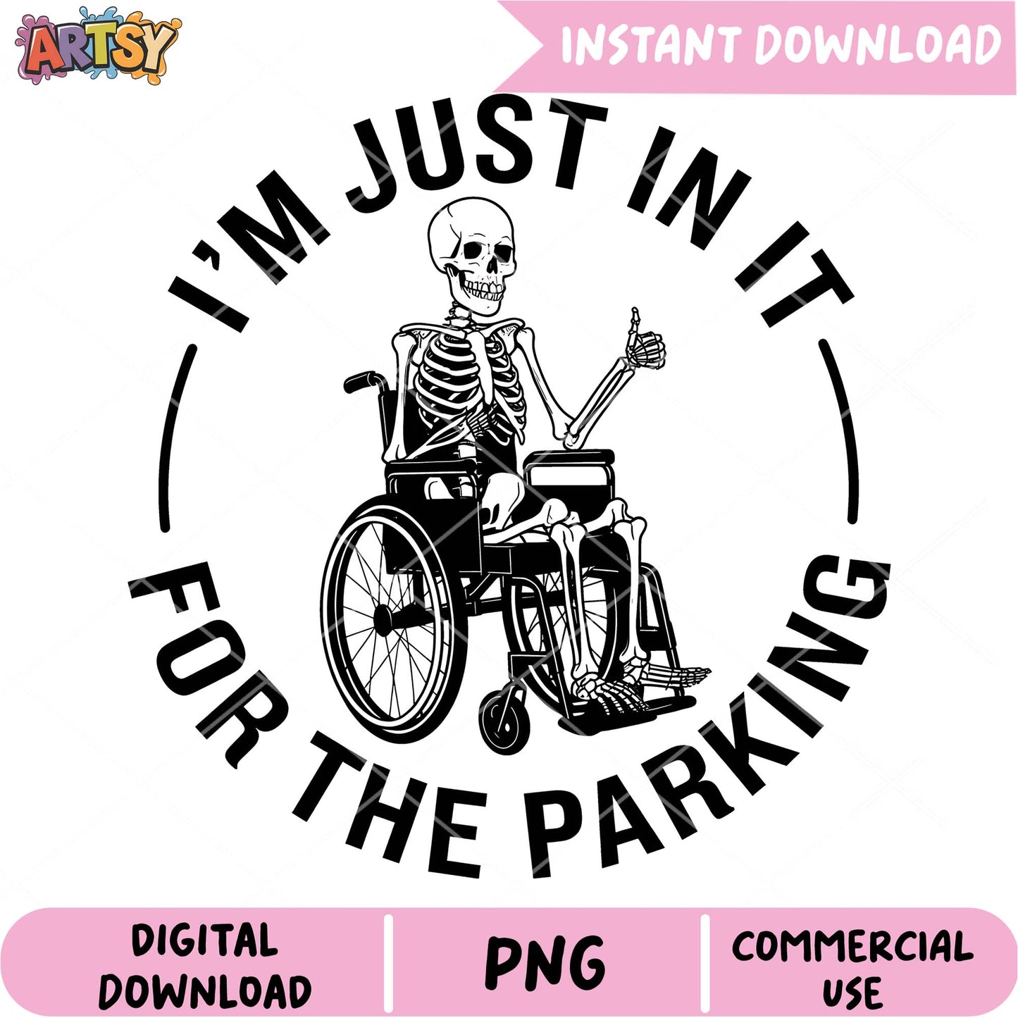 Skeleton Wheelchair Parking PNG