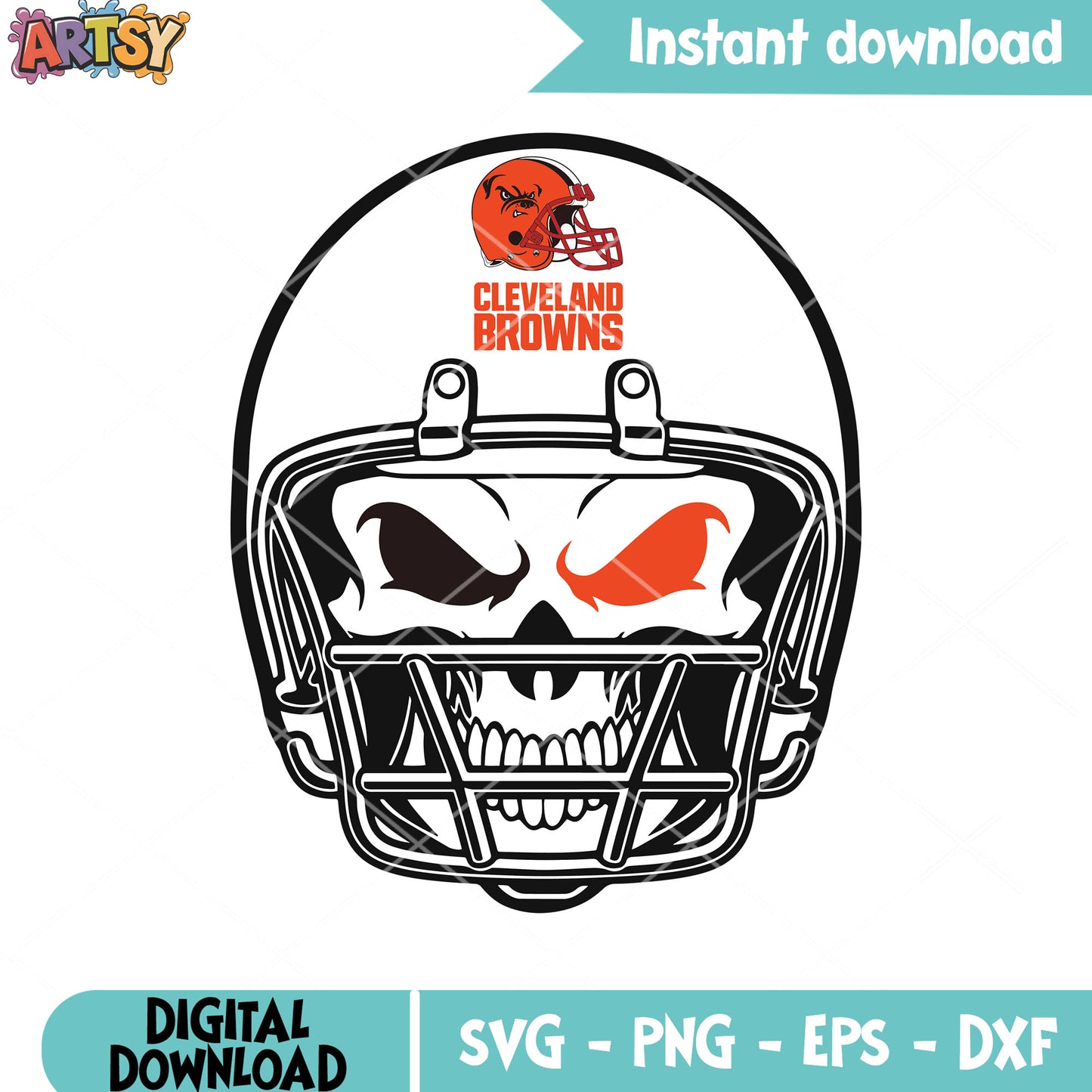 Skull skeleton cleverland svg, afc north football svg, nfl teams svg