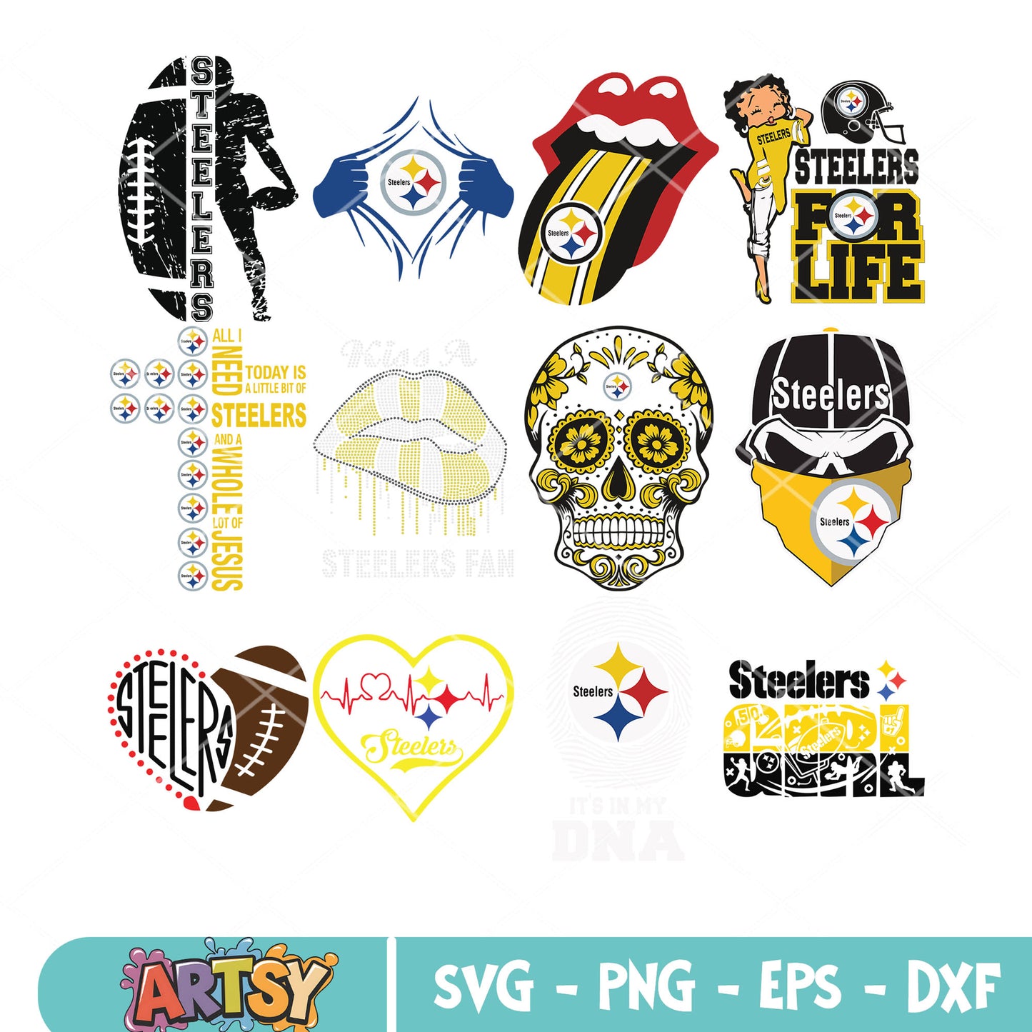 Skull skeleton steelers bundle svg, pittburgh steelers svg, rugby ball svg