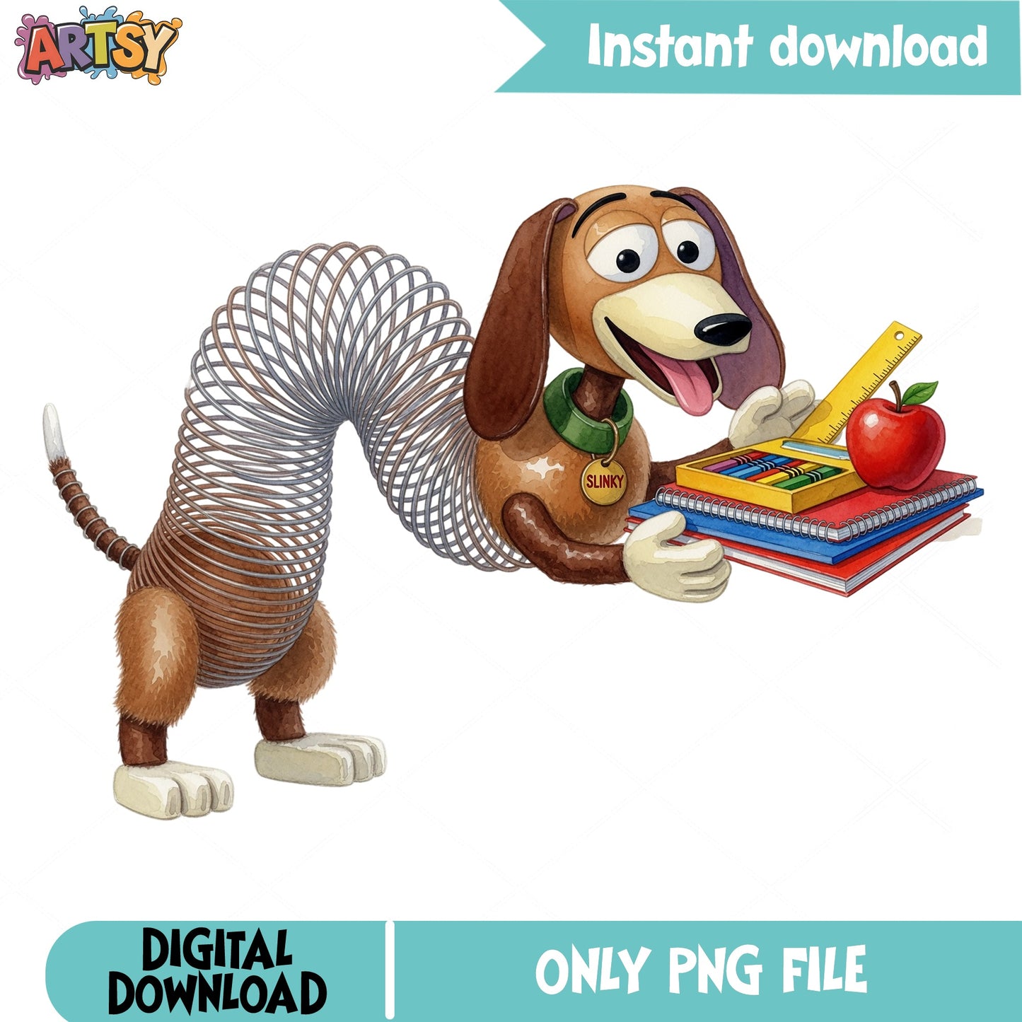 Slinky Dog Back To School PNG, Toy Story PNG, Disney PNG
