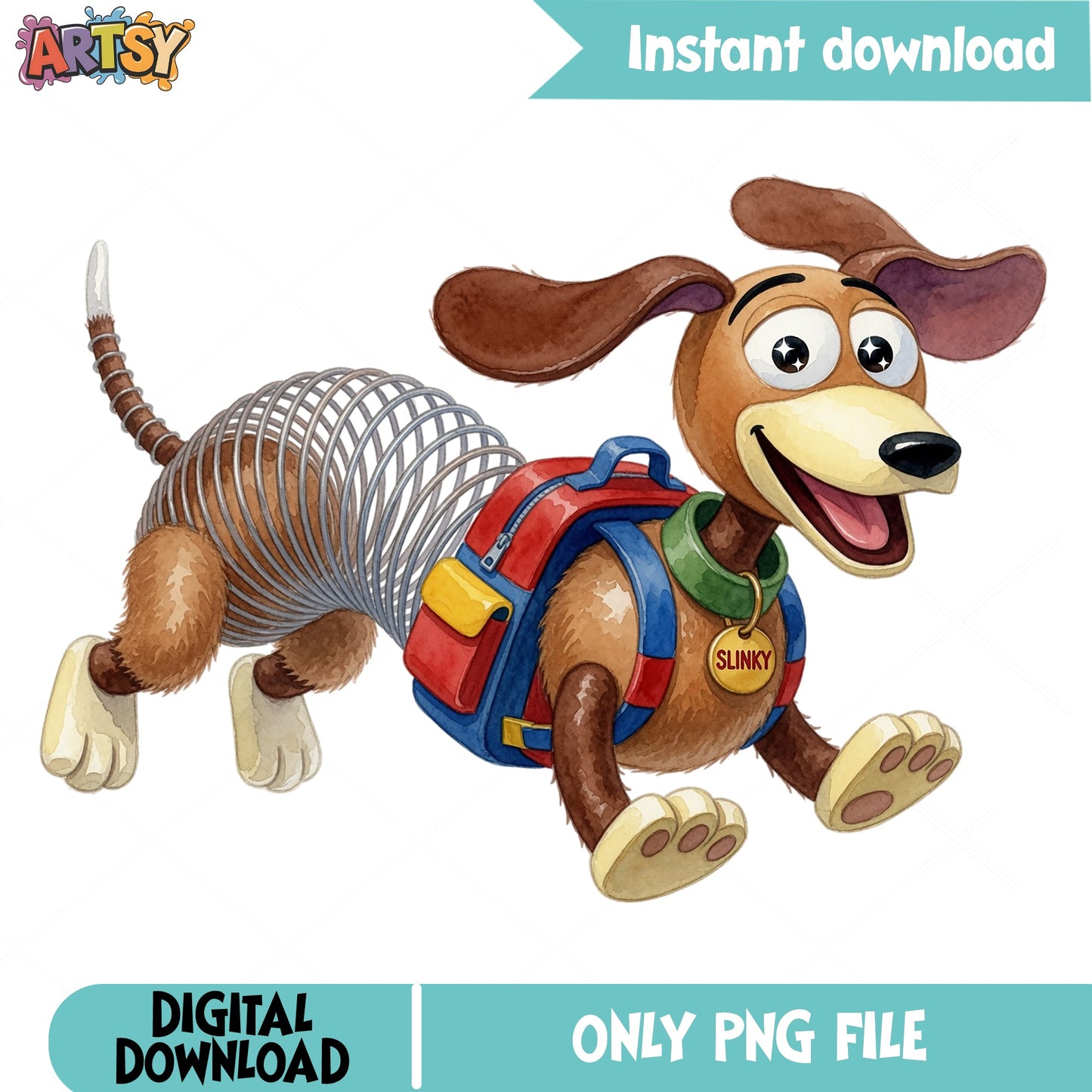 Slinky Dog Toy Story PNG, Disney Pixar PNG, Back To School PNG