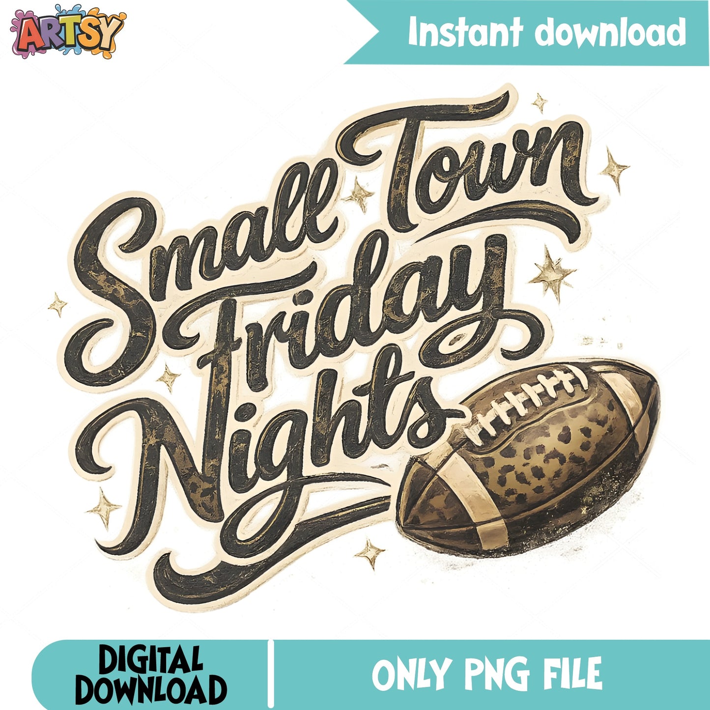 Small Town Friday Nights PNG, Football Leopard PNG, Game Day PNG