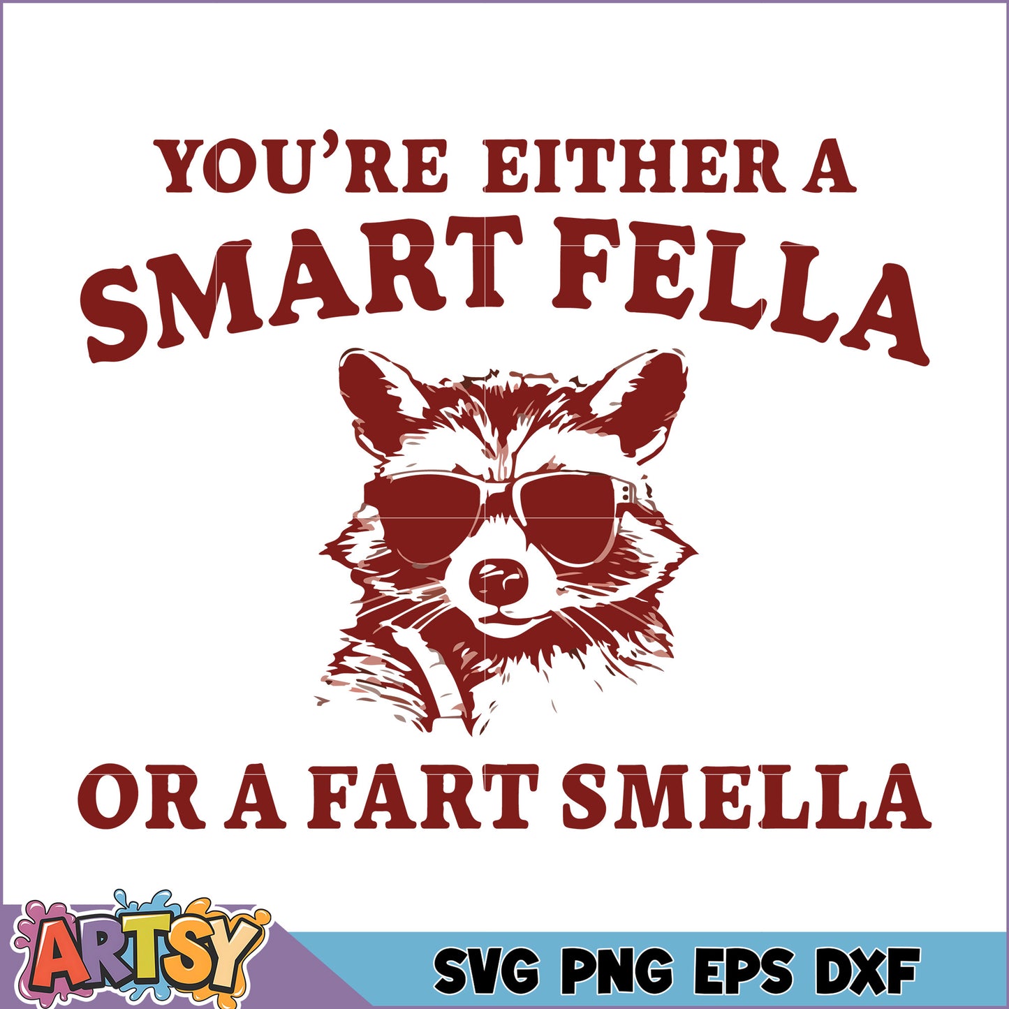 Smart Fella Raccoon SVG Graphic