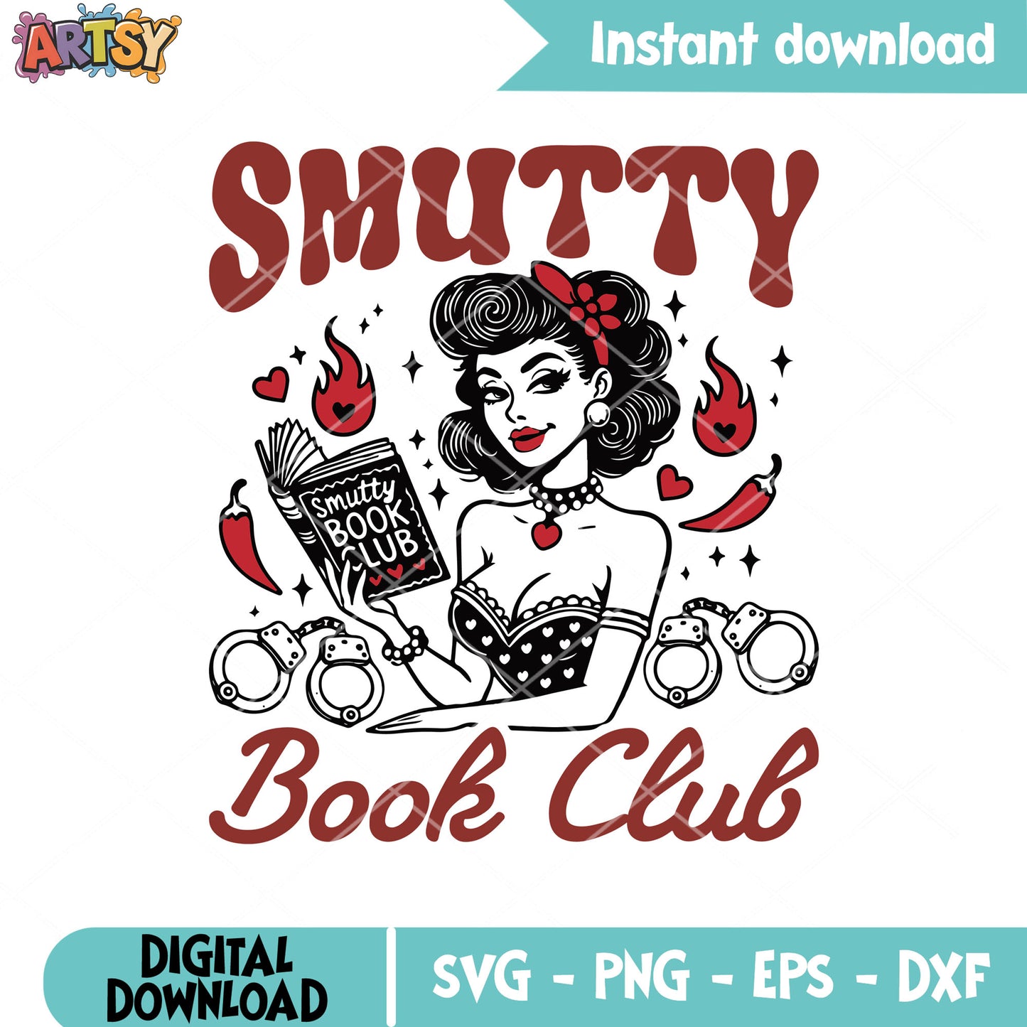 Smutty book club design svg, book club svg, book quotes svg