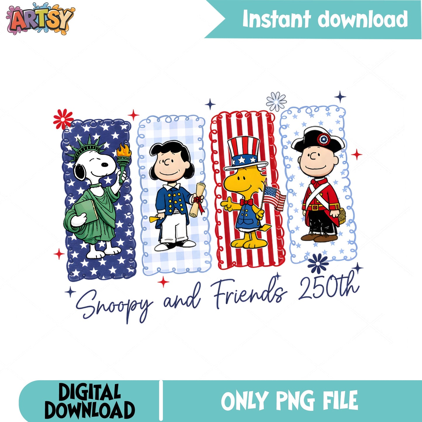 Snoopy And Friends 4th Of July PNG, Peanuts PNG, America PNG