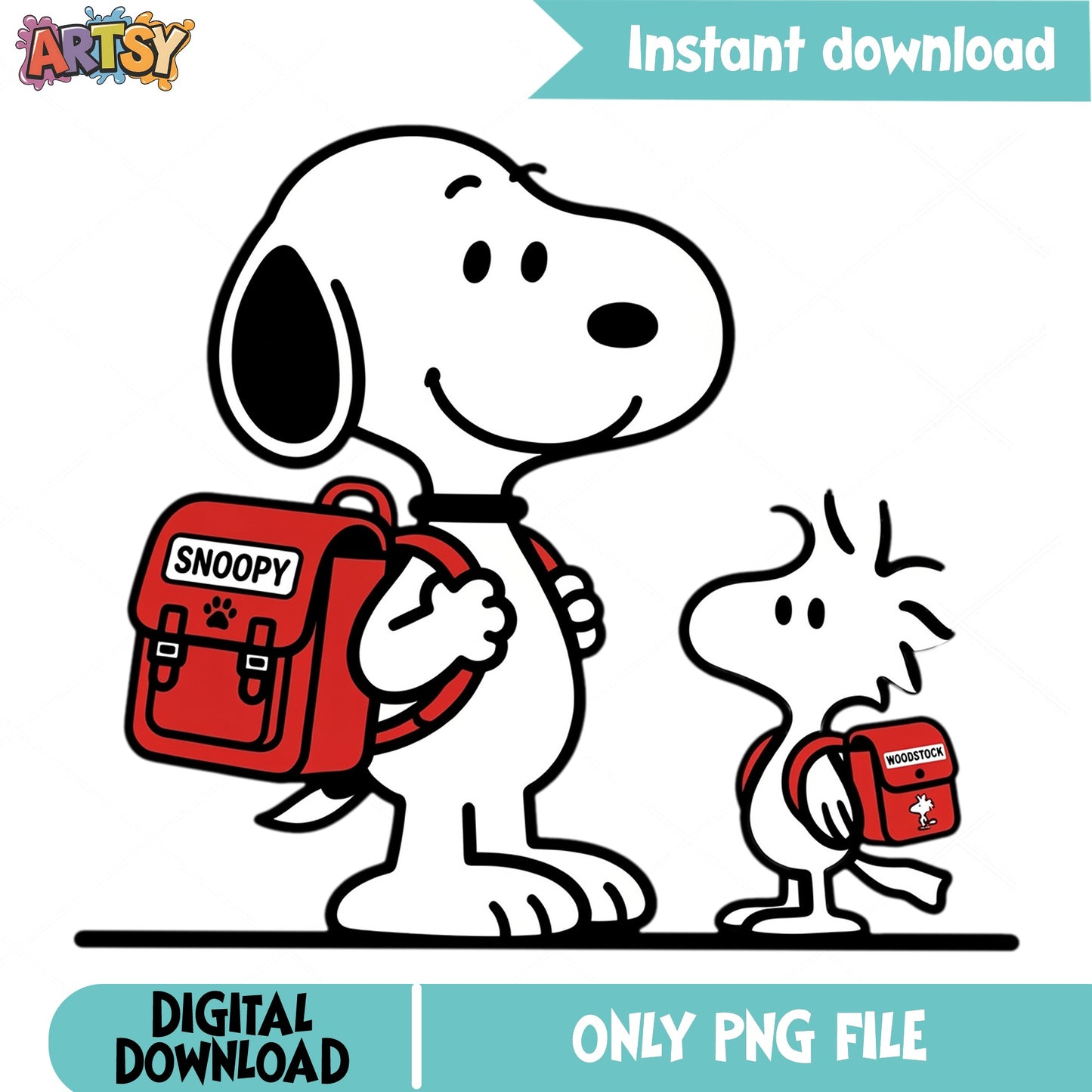 Snoopy And Woodstock Back To School PNG, Peanuts PNG, School PNG