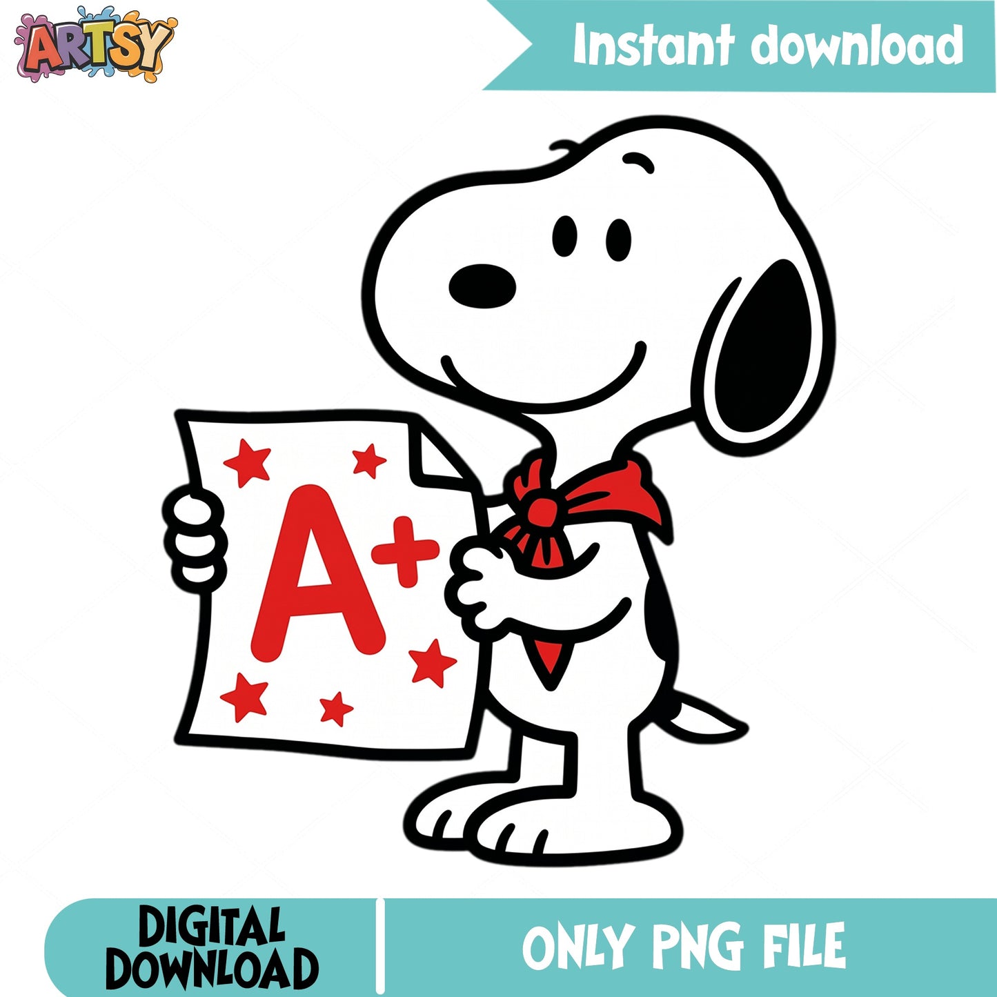 Snoopy Back To School PNG, Peanuts A Plus Grade PNG, Teacher PNG