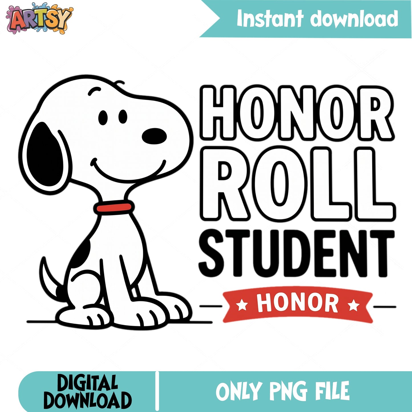 Snoopy Honor Roll Student PNG, Peanuts School PNG, Back To School PNG