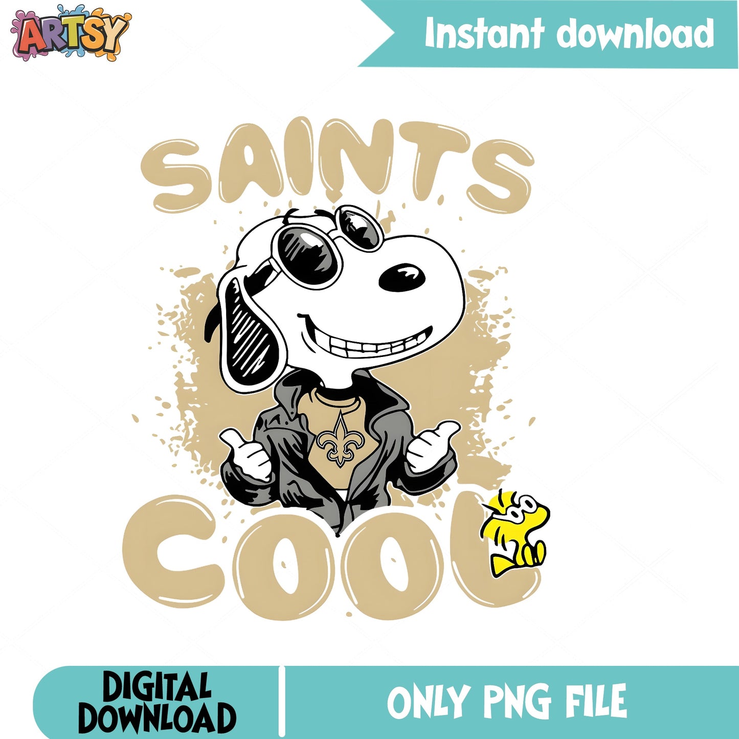 Snoopy Saints Cool NFL PNG, New Orleans Saints PNG, Football PNG
