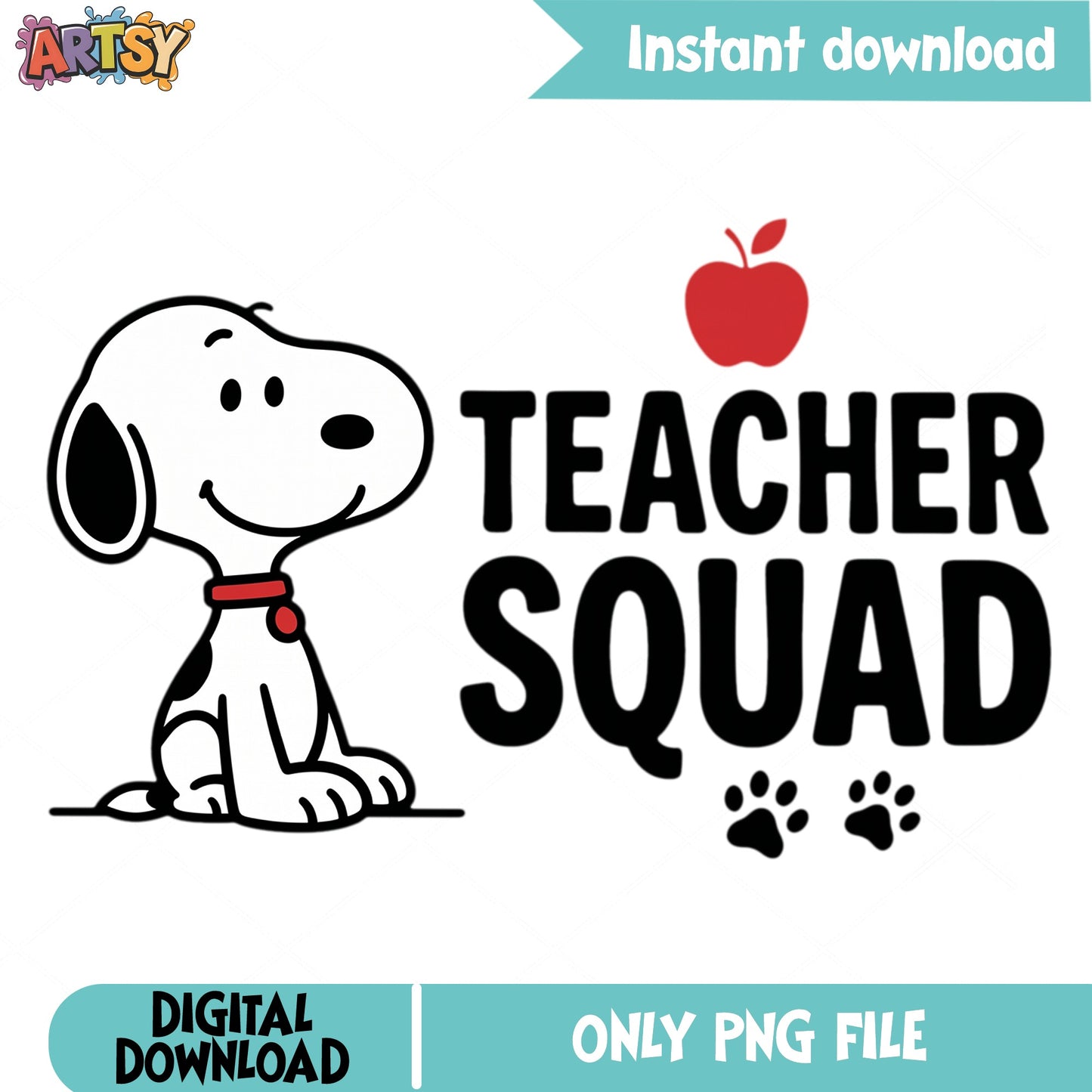 Snoopy Teacher Squad PNG, Peanuts Teacher PNG, Back To School PNG