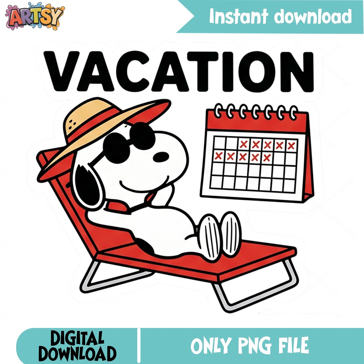 Snoopy Vacation PNG, Peanuts Summer Beach PNG, Snoopy PNG