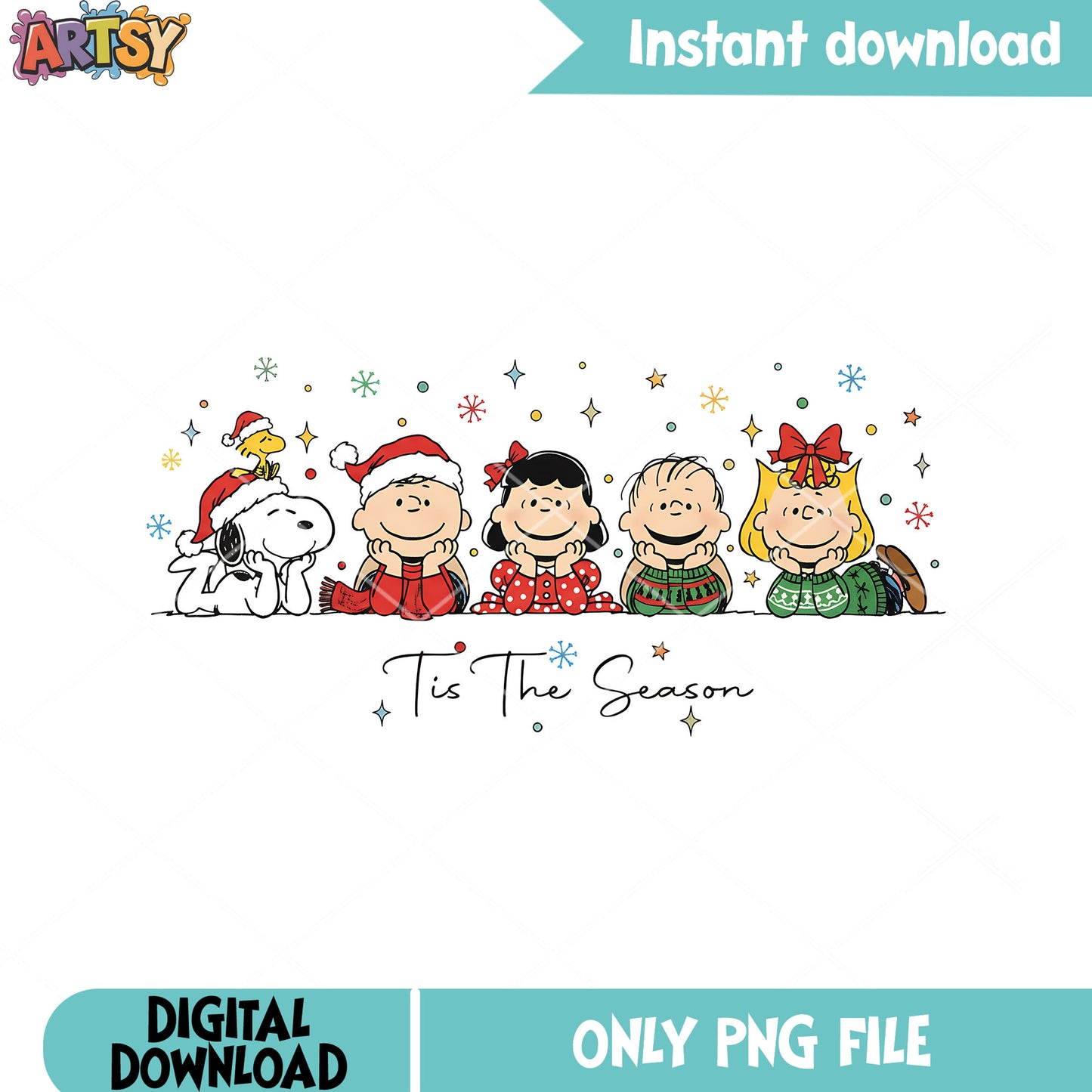 Snoopy christmas card png, peanuts png, merry christmas png