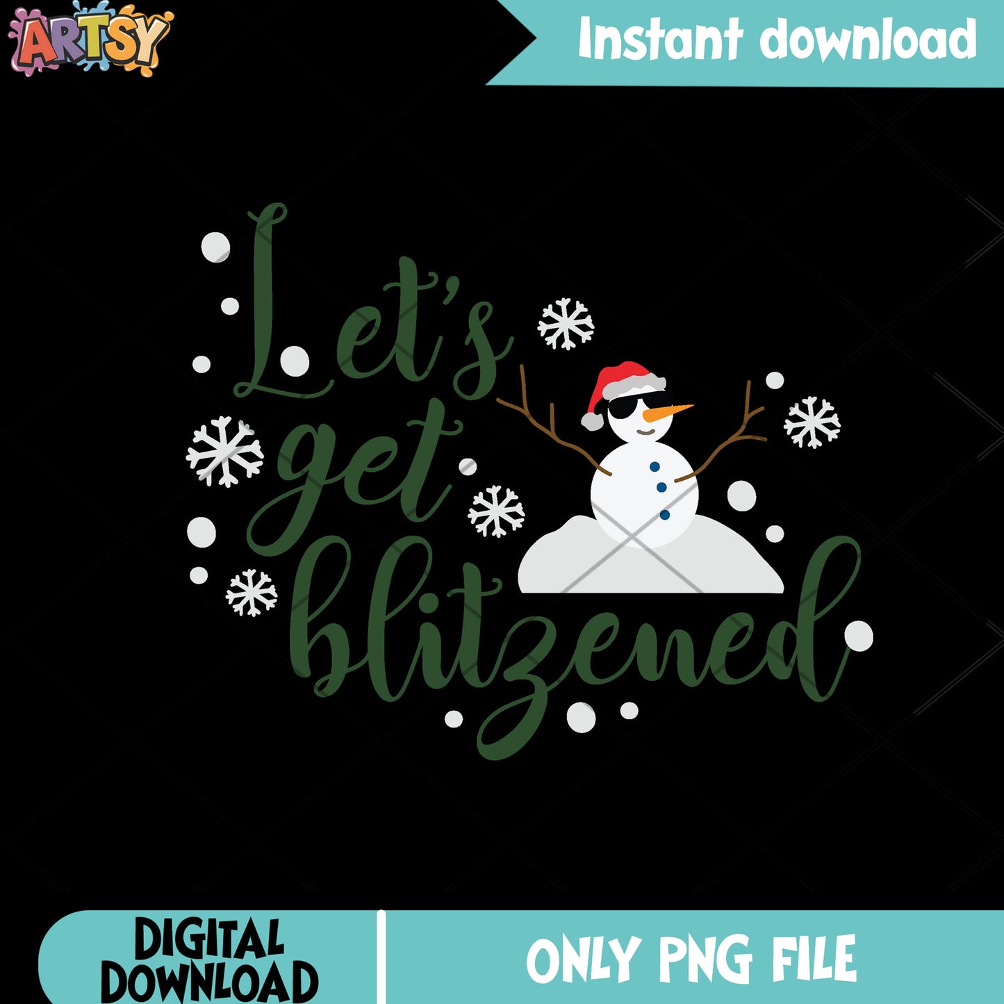 Snowman xmas poster png, santa hat png, christmas snowman png