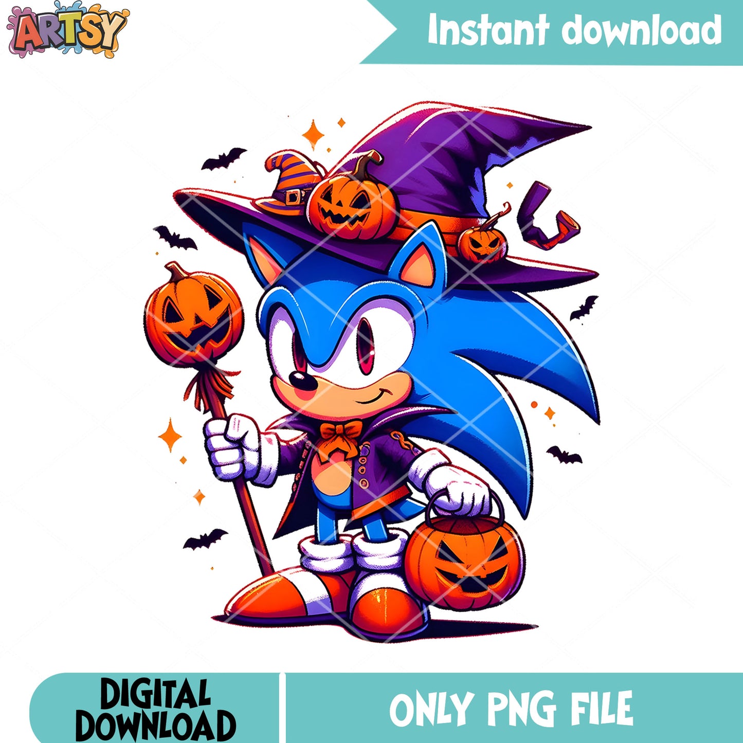 Sonic witch costume png, trick or treat png, Sega Halloween png