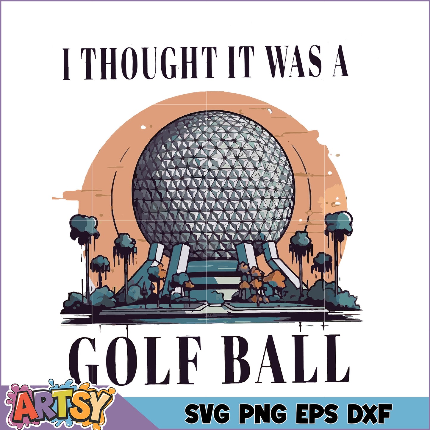 Spaceship Earth Golf Ball SVG Design