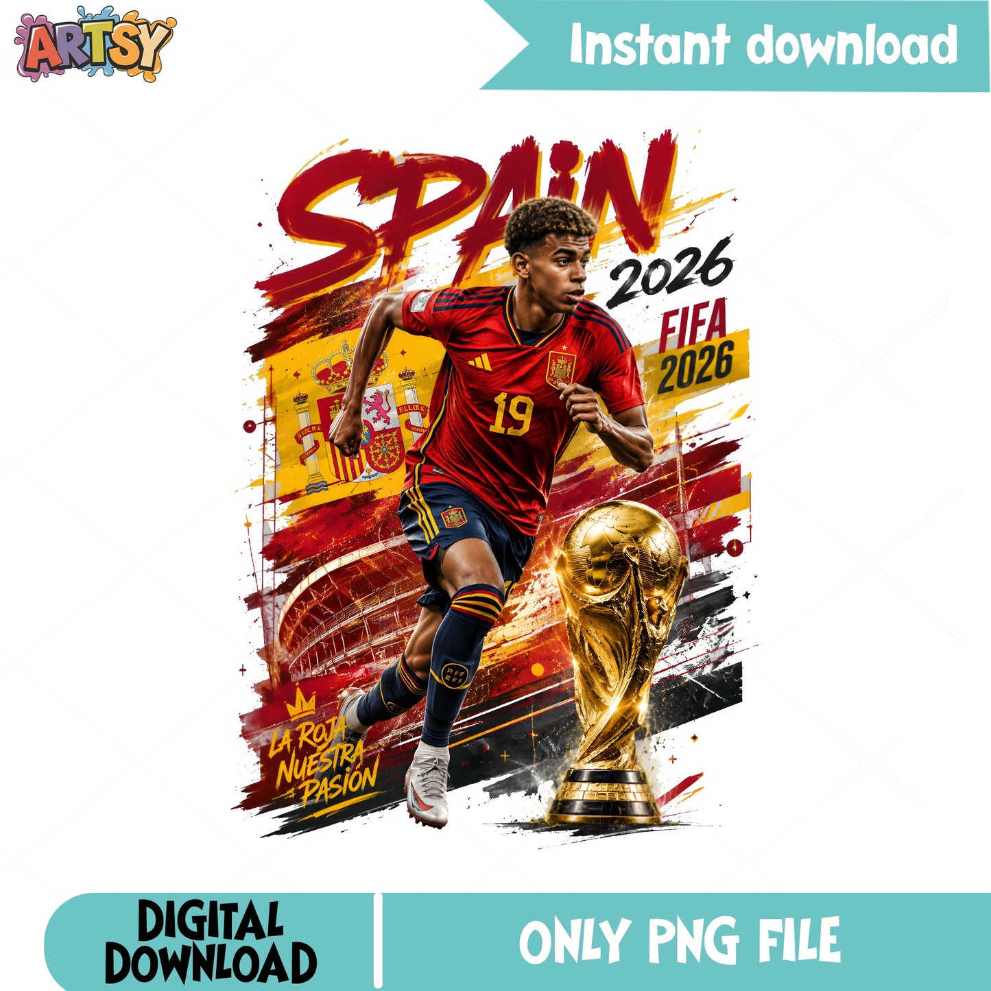 Spain FIFA World Cup 2026 PNG, La Roja Soccer PNG, Football PNG