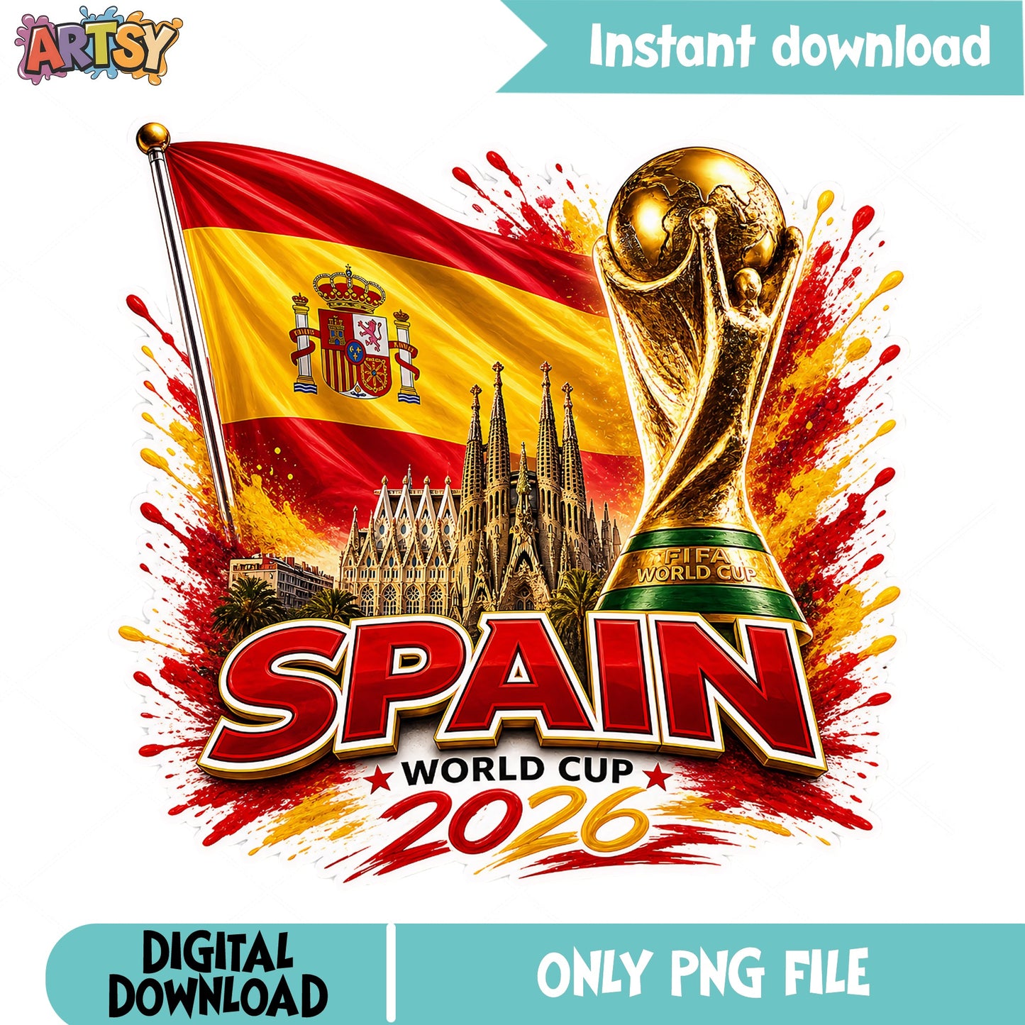 Spain World Cup 2026 PNG, Spain Football Flag PNG, Soccer PNG