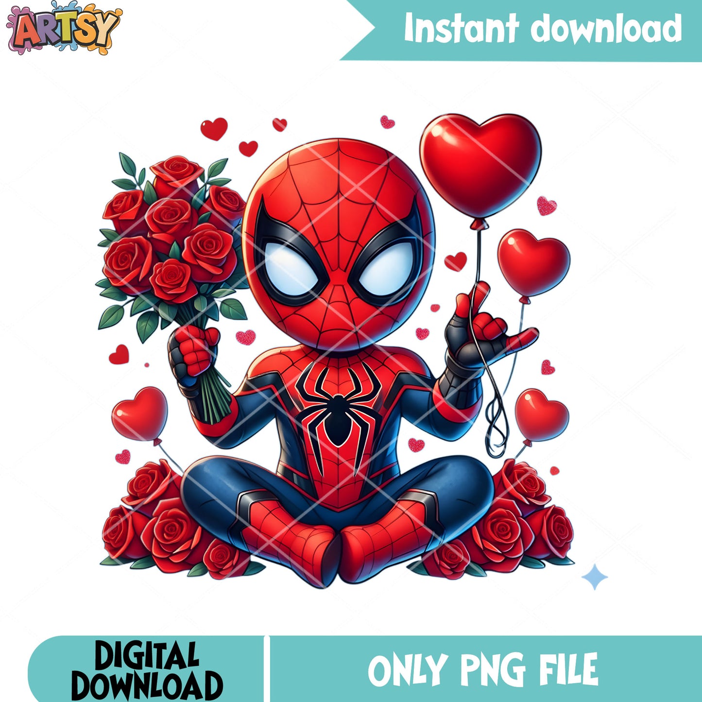 Spidy rose gifts valentine png, spider man png, marvel valentines png