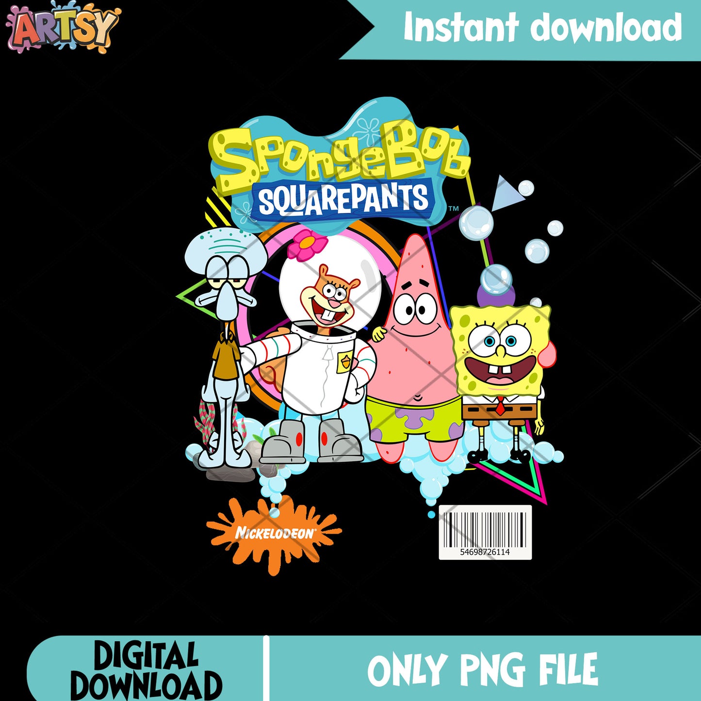 SpongeBob SquarePants png, classic cartoon png, abstract style png