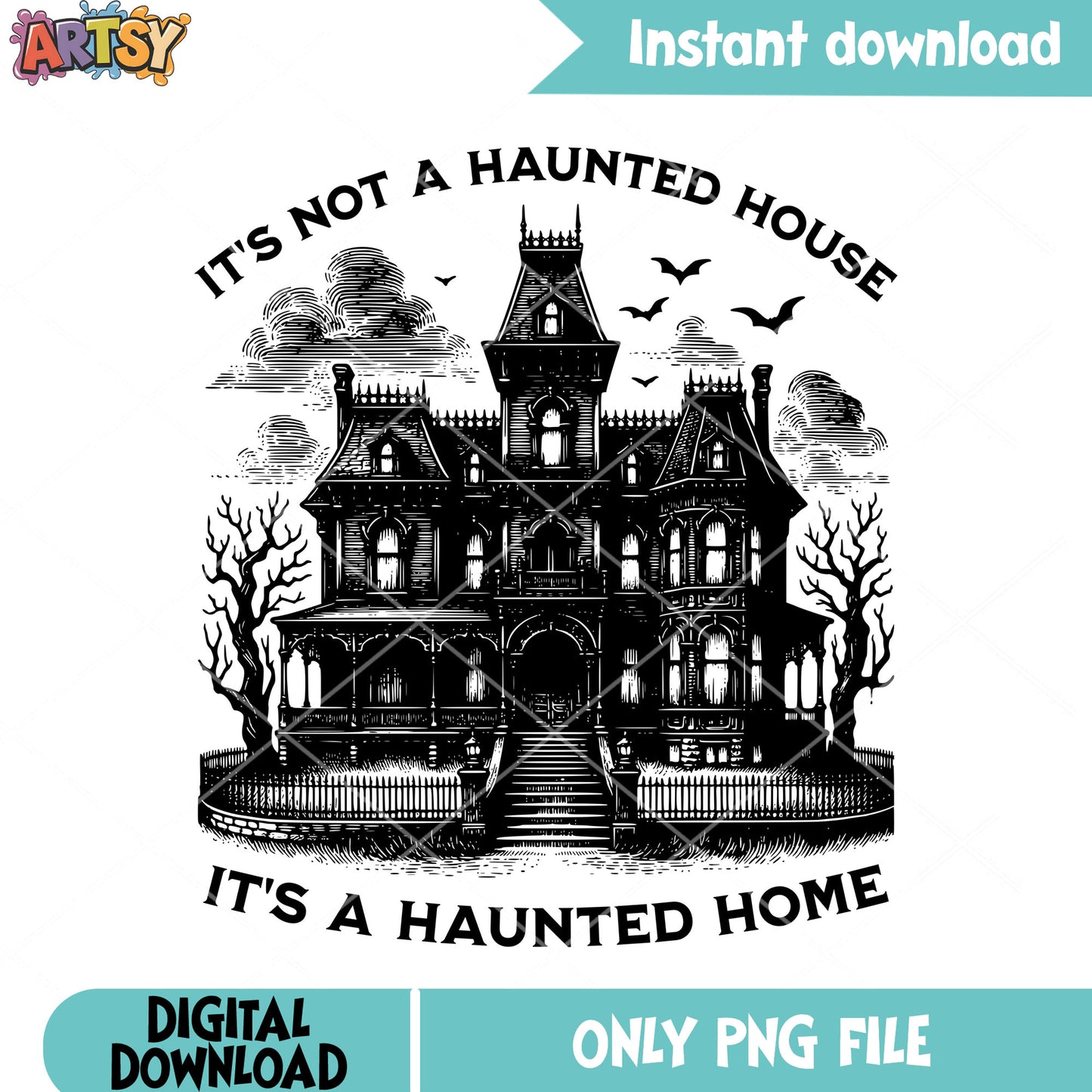 Spooky castle dead tree png, scary bats png, halloween scary png