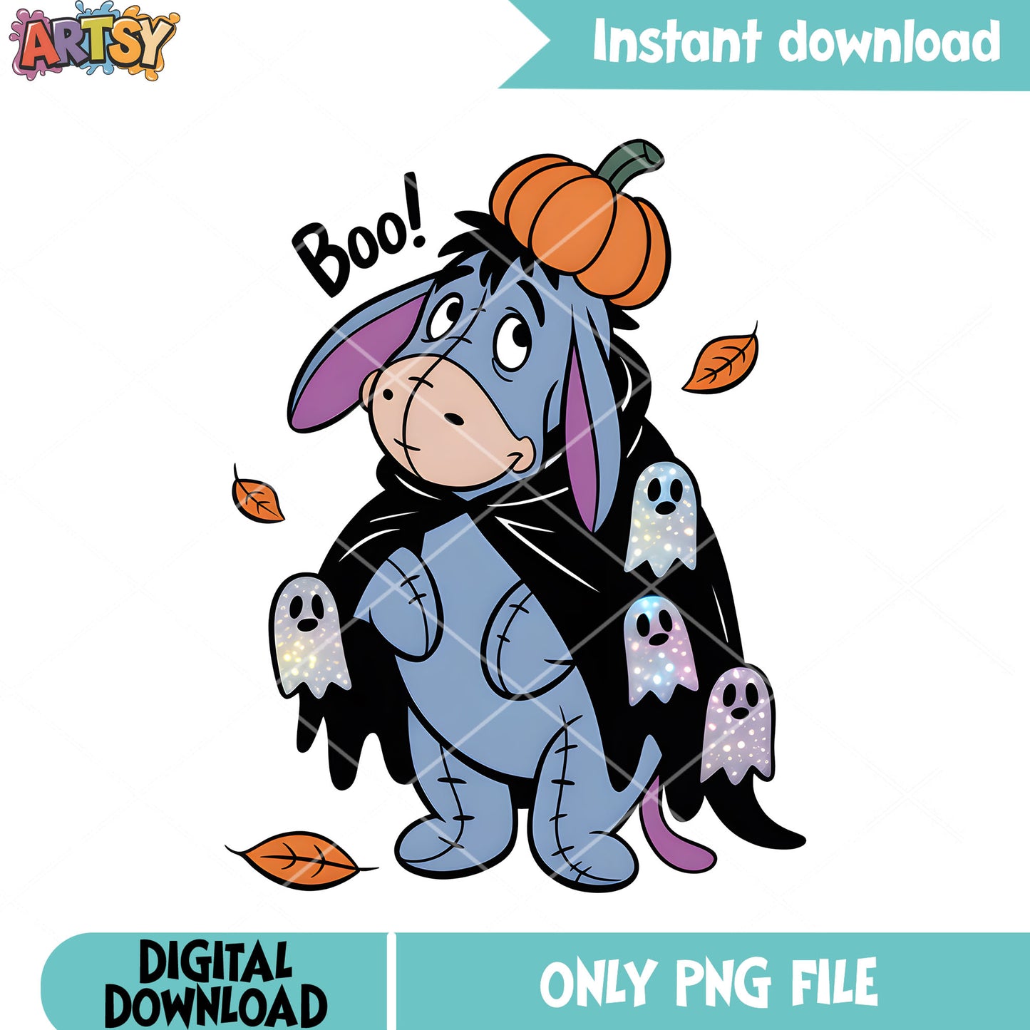 Spooky costume eeyore png, winnie the pooh png, halloween costume png