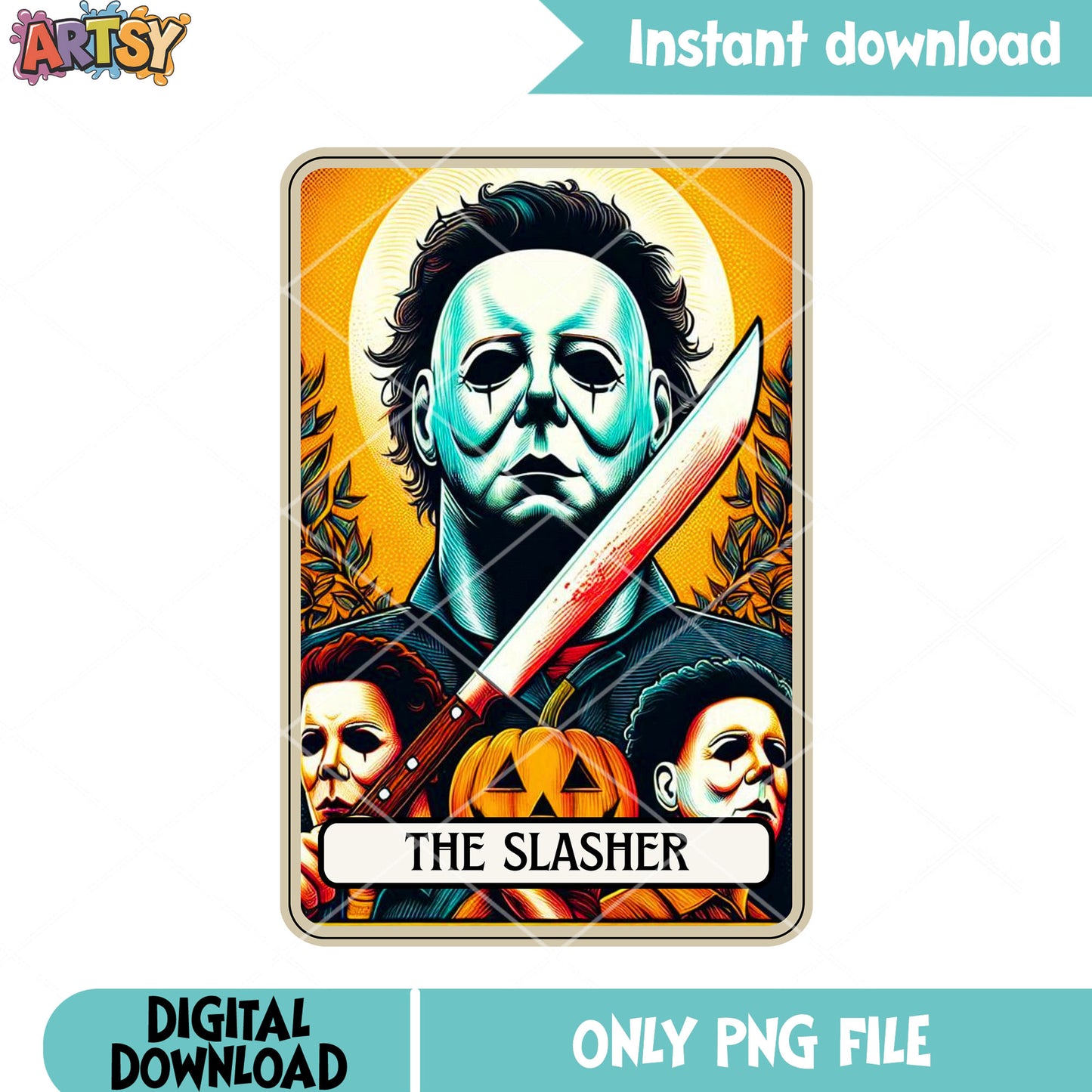 Spooky forest pumpkin png, michael myers png, halloween movies png