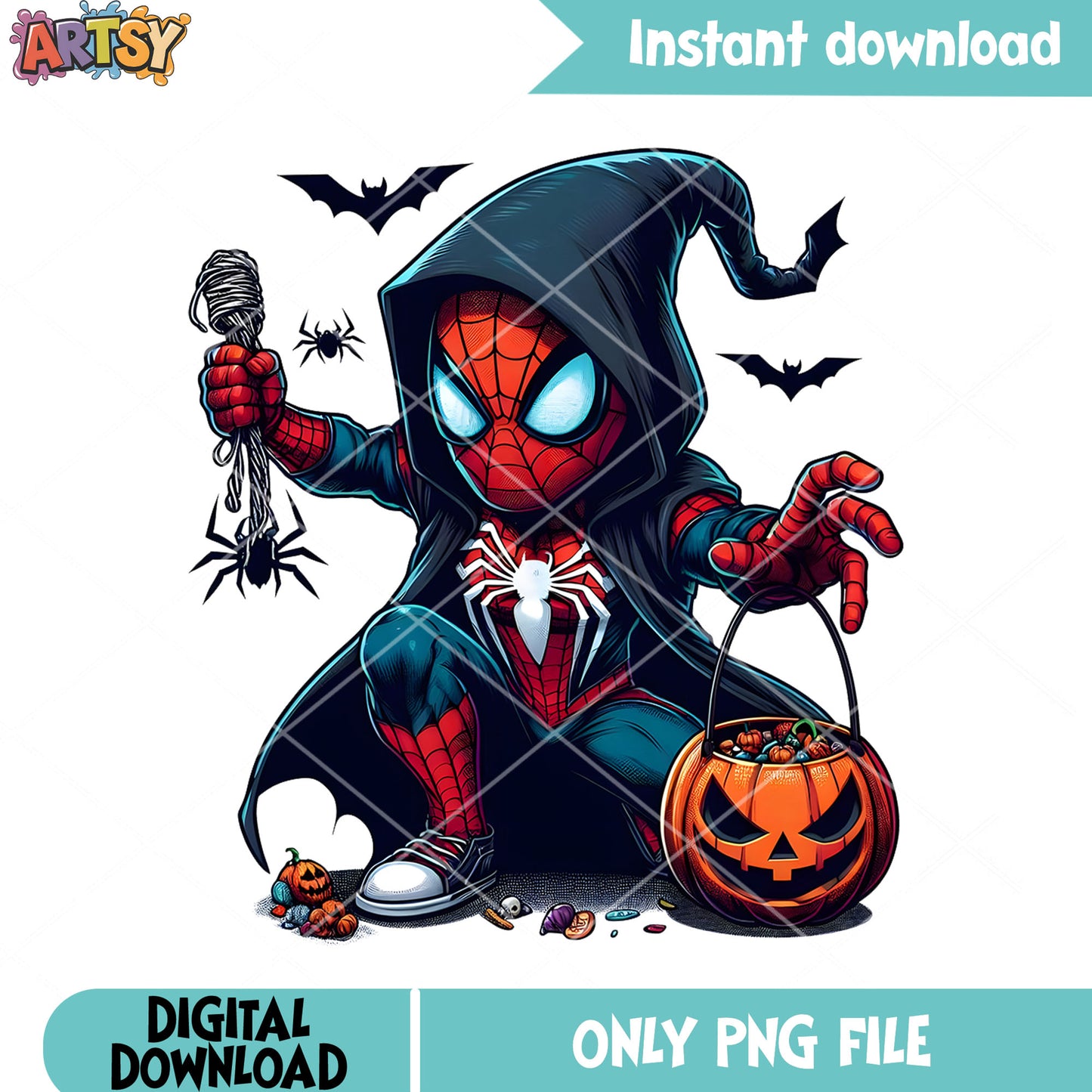 Spooky pumpkin spiderman png, halloween marvel png, jack o lantern png
