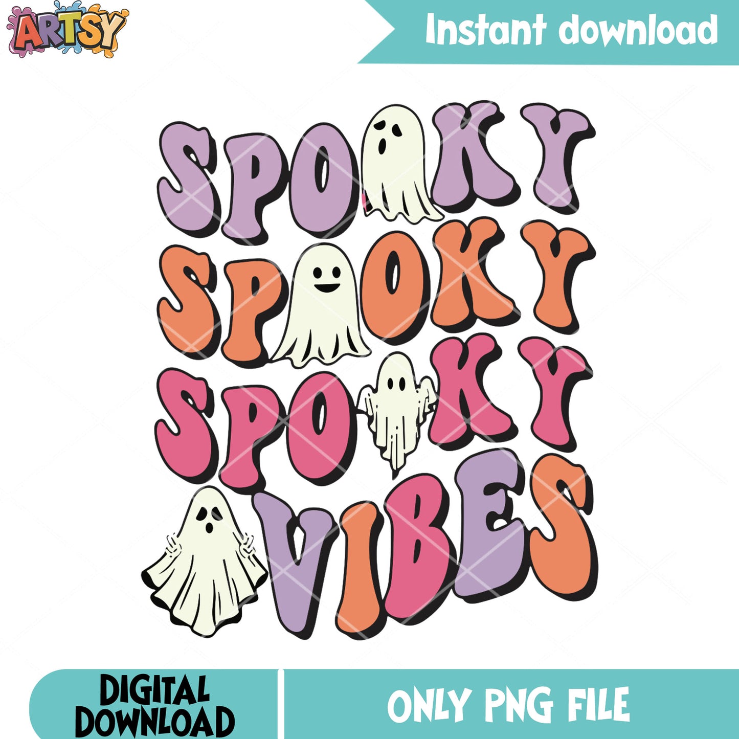 Spooky spooky spooky vibe png, ghost costume png, halloween scary png