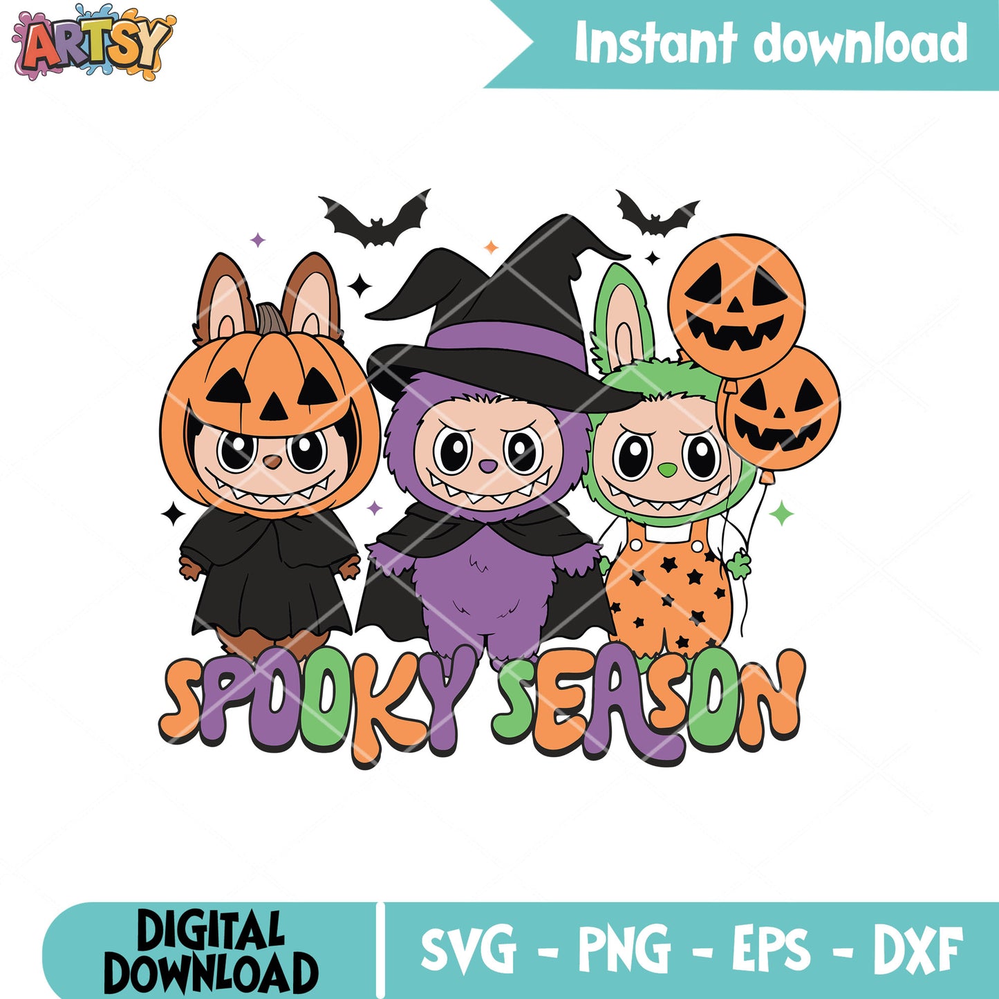 Spooky with labubu svg, labubu spooky svg, pumpkin labubu svg