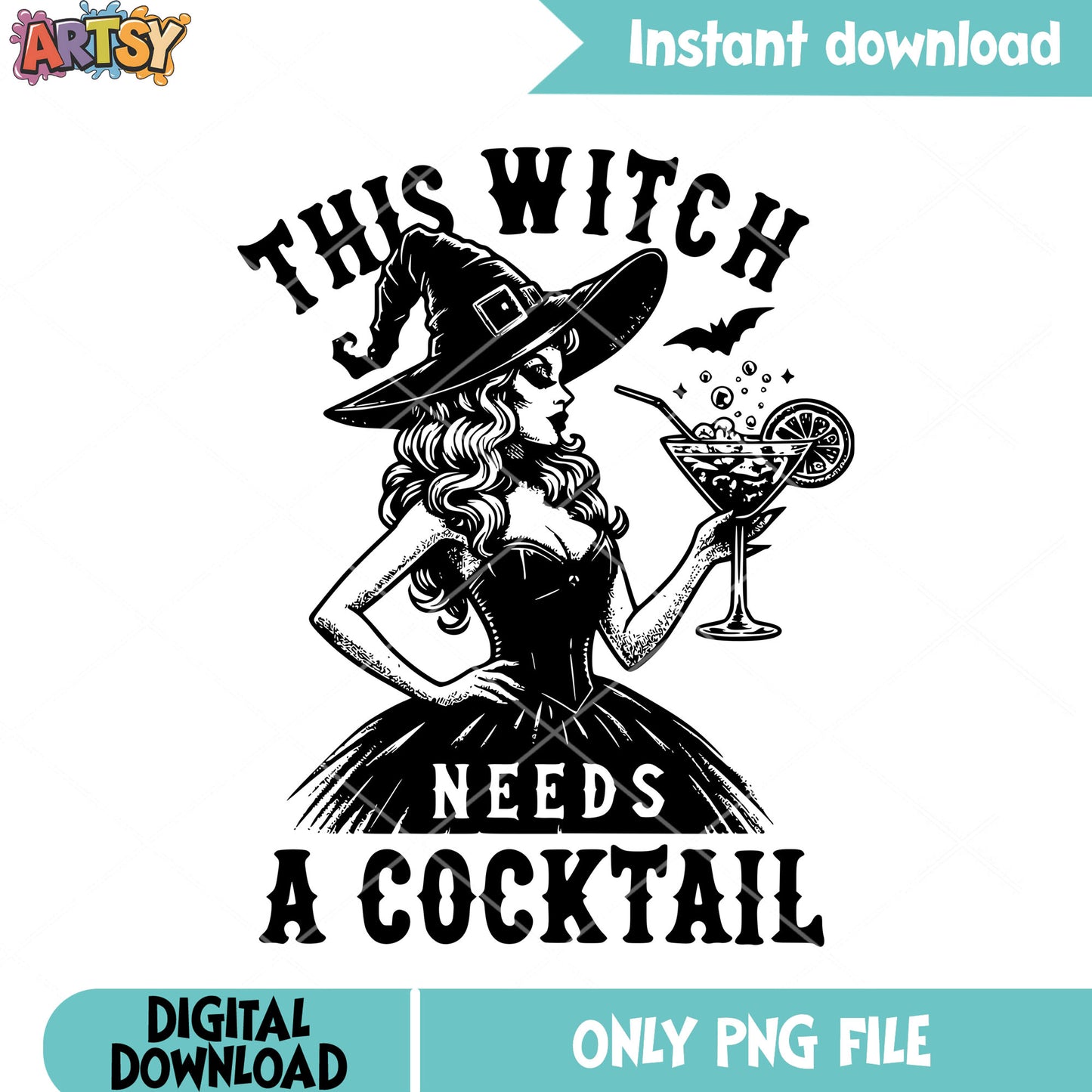 Sppoky wicth dress bats png, lemon cocktails png, halloween scary png