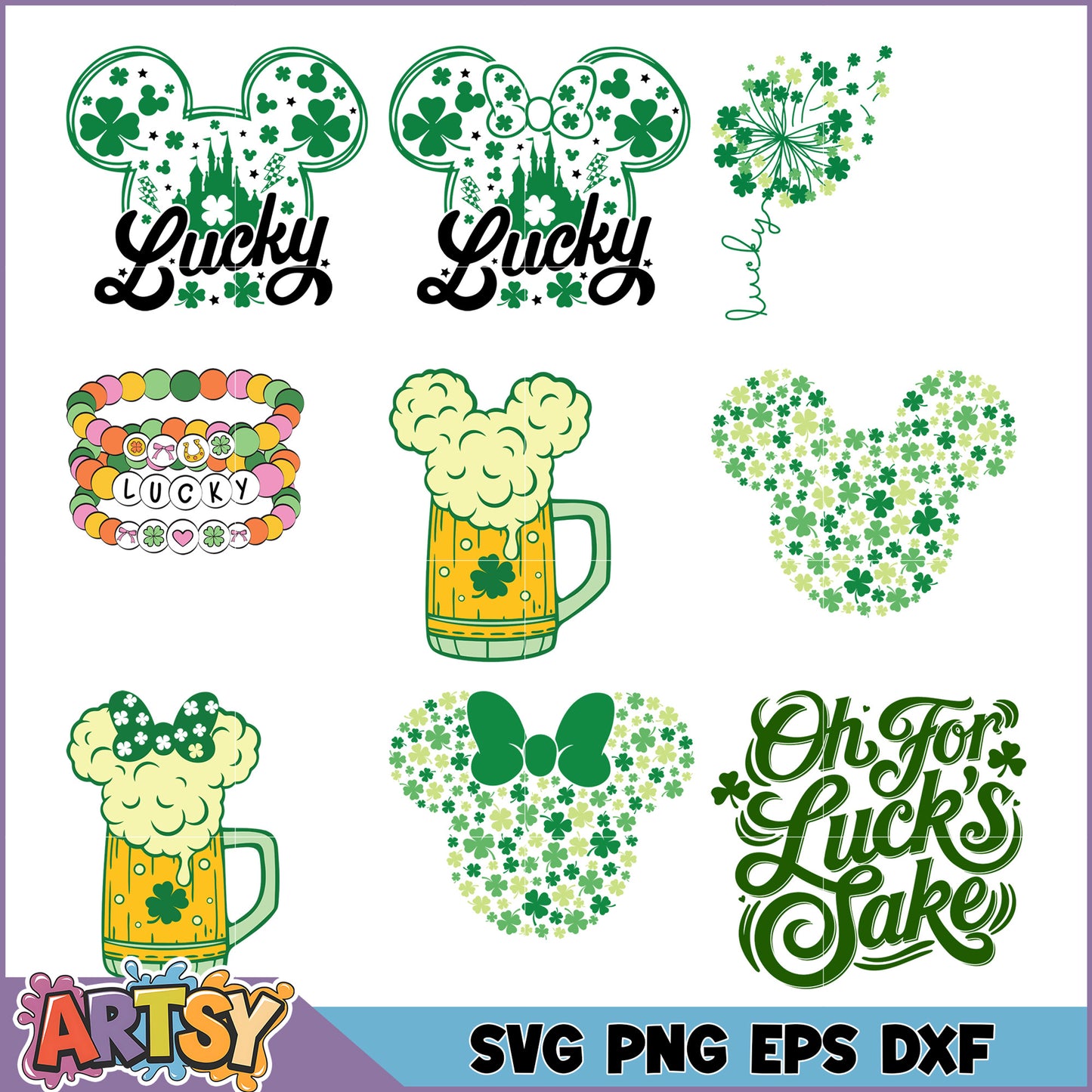 St Patricks Day SVG Bundle Mickey Mouse Designs