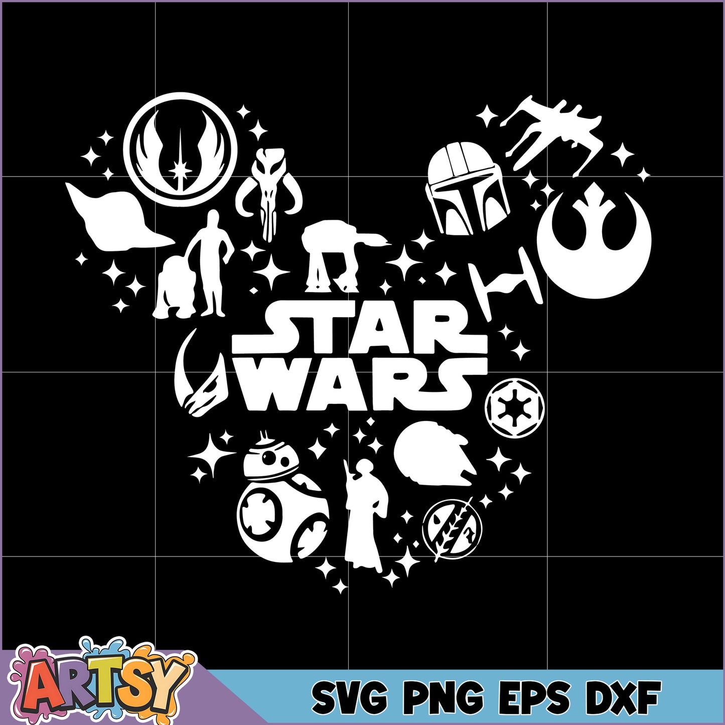 Star Wars Heart SVG Cut File