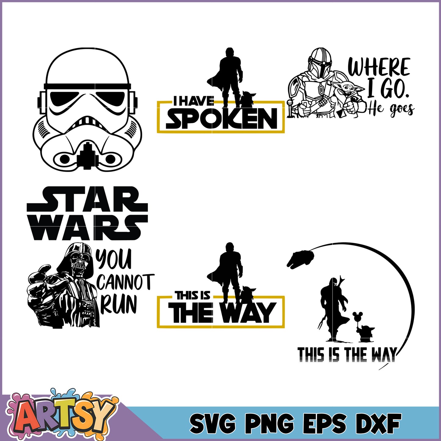 Star Wars SVG Bundle PNG, EPS, DXF