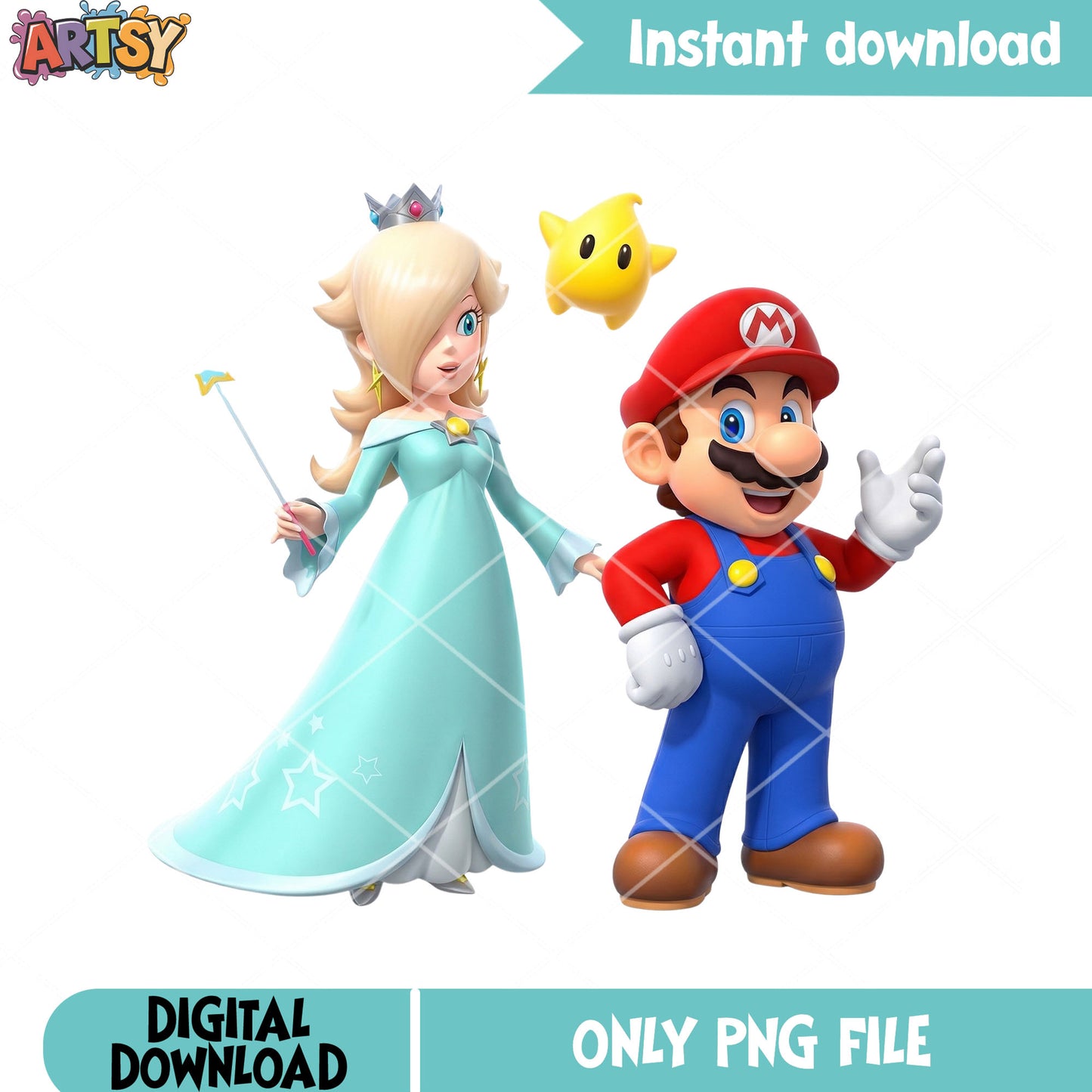Star love mario vibes png, rosalina mario png, mario bros png