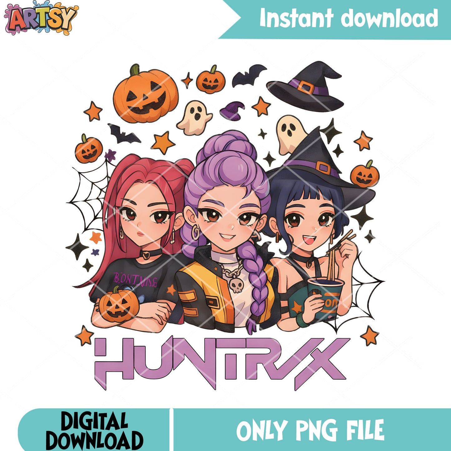 Starry night witches hat png, kpop demon hunter png, huntrix png